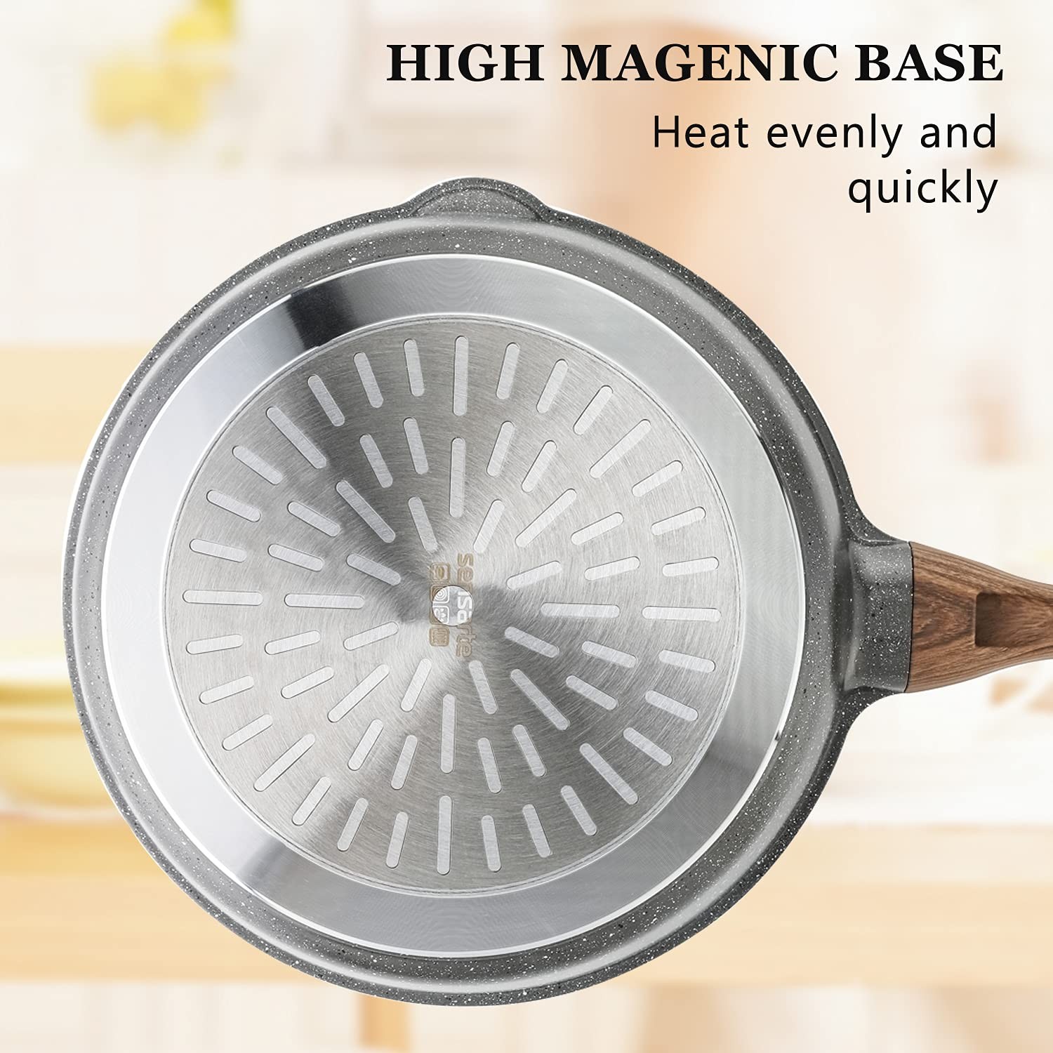 SENSARTE Nonstick Deep Frying Pan Skillet, 10/11/12-inch Saute Pan with Lid,