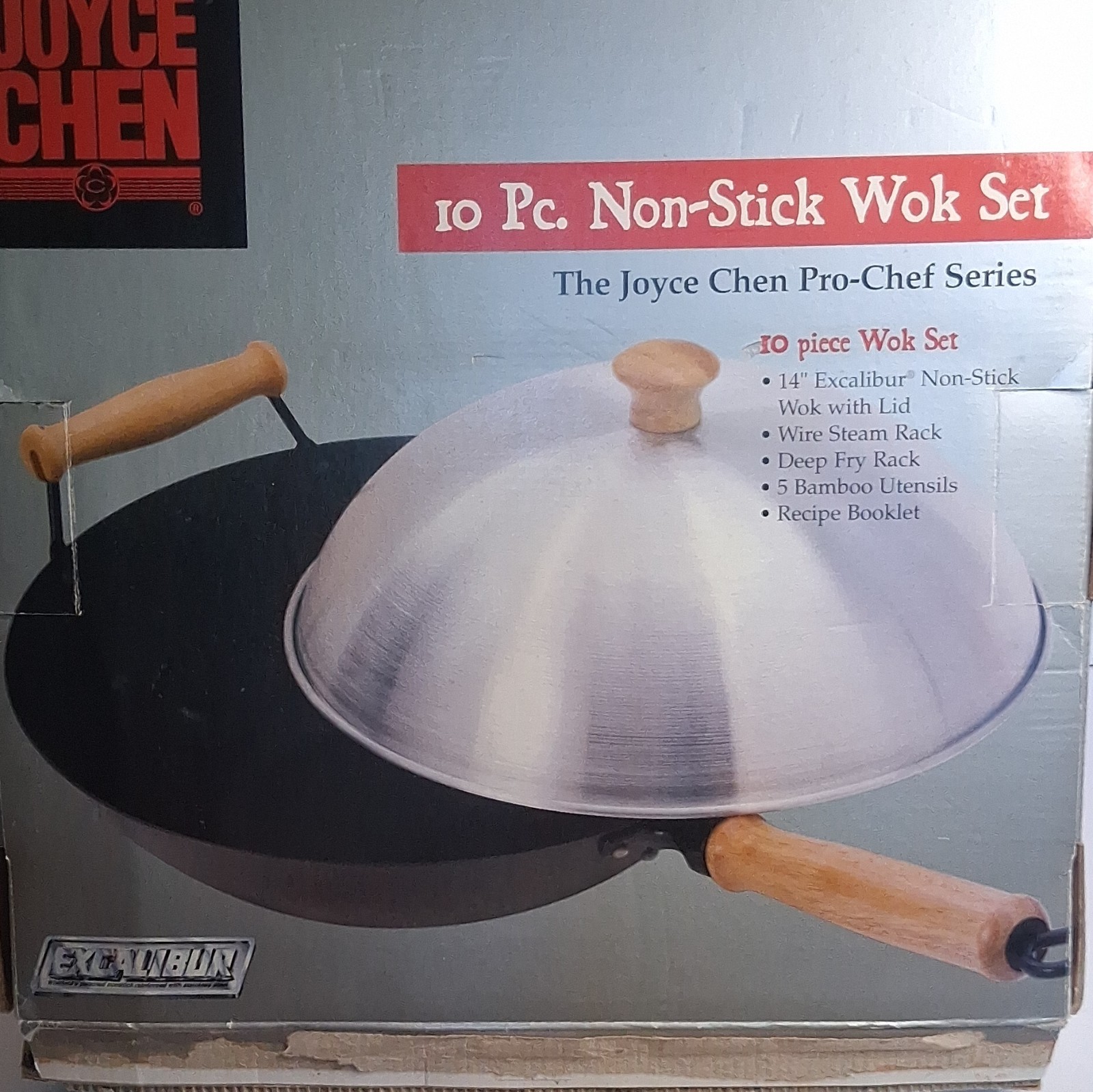 Joyce Chen Pro-Chef 14″ Non-Stick Wok Set w/ Lid, Steam & Deep Fry Racks