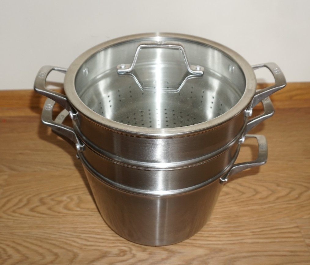 Calphalon 808 Stainless Steel 8 Qt Stock Pot Dual Steamers RTL808