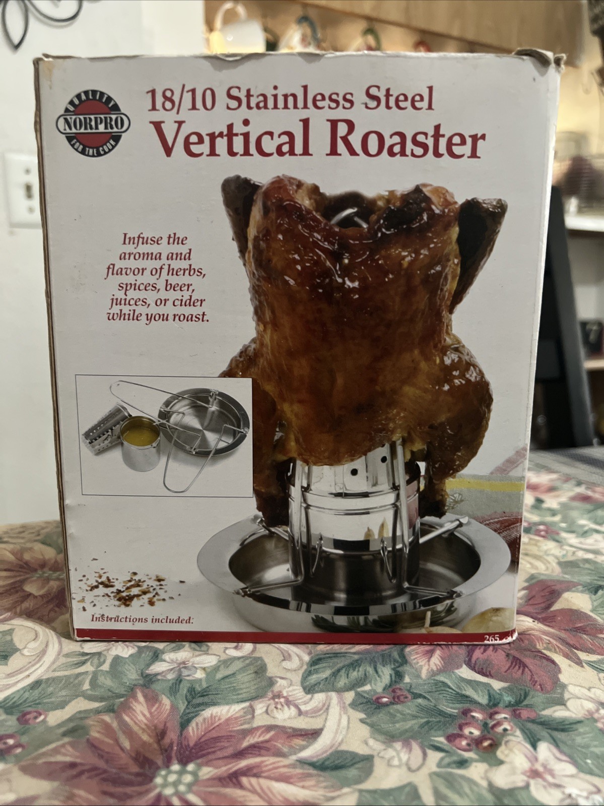 Norpro 18/10 Stainless Steel Vertical Poultry Roaster With Infuser Marinade 265