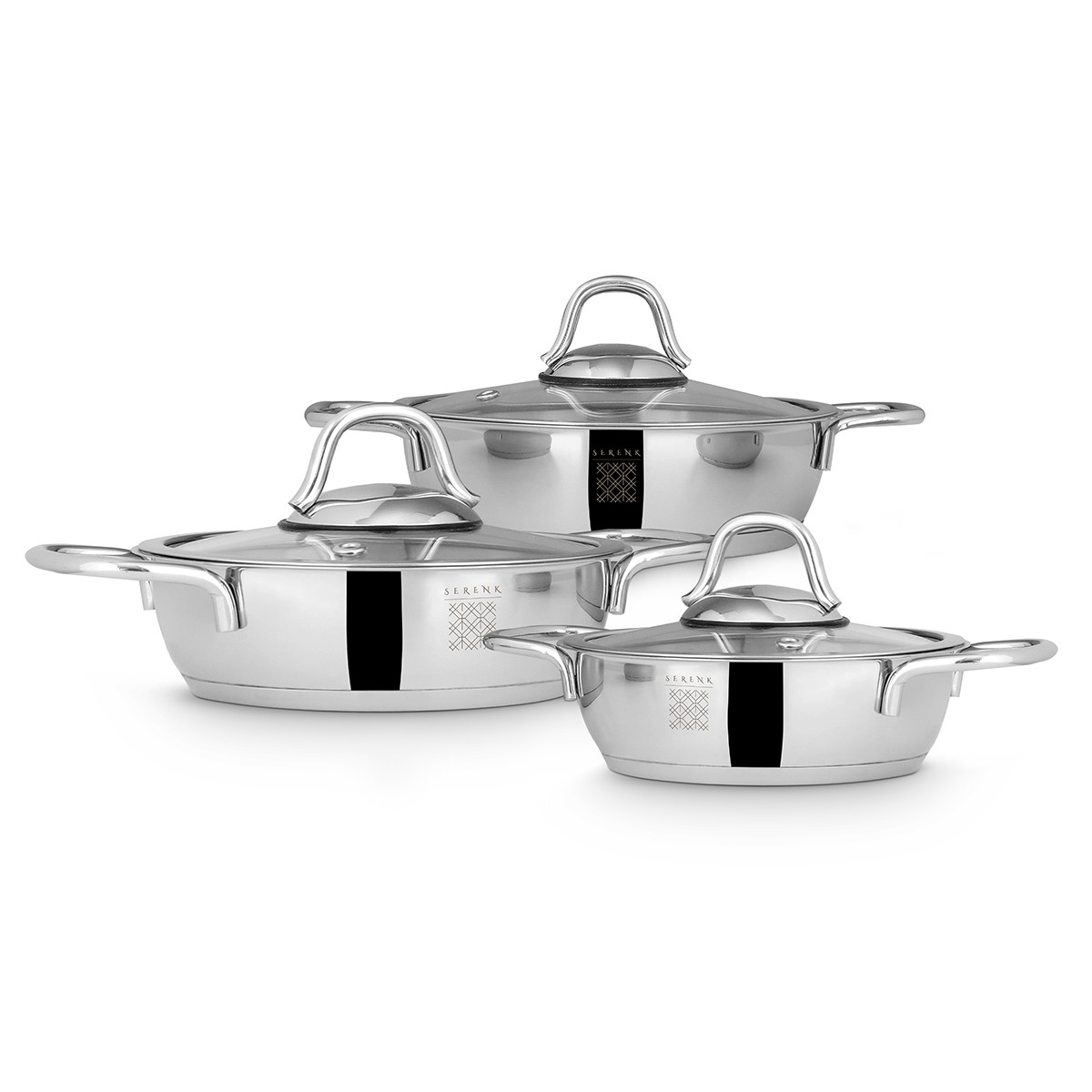 Serenk 6 Pieces Egg Pan Set, Stainless Steel 5″, 6″ and 7″ Skillet Frying Pan