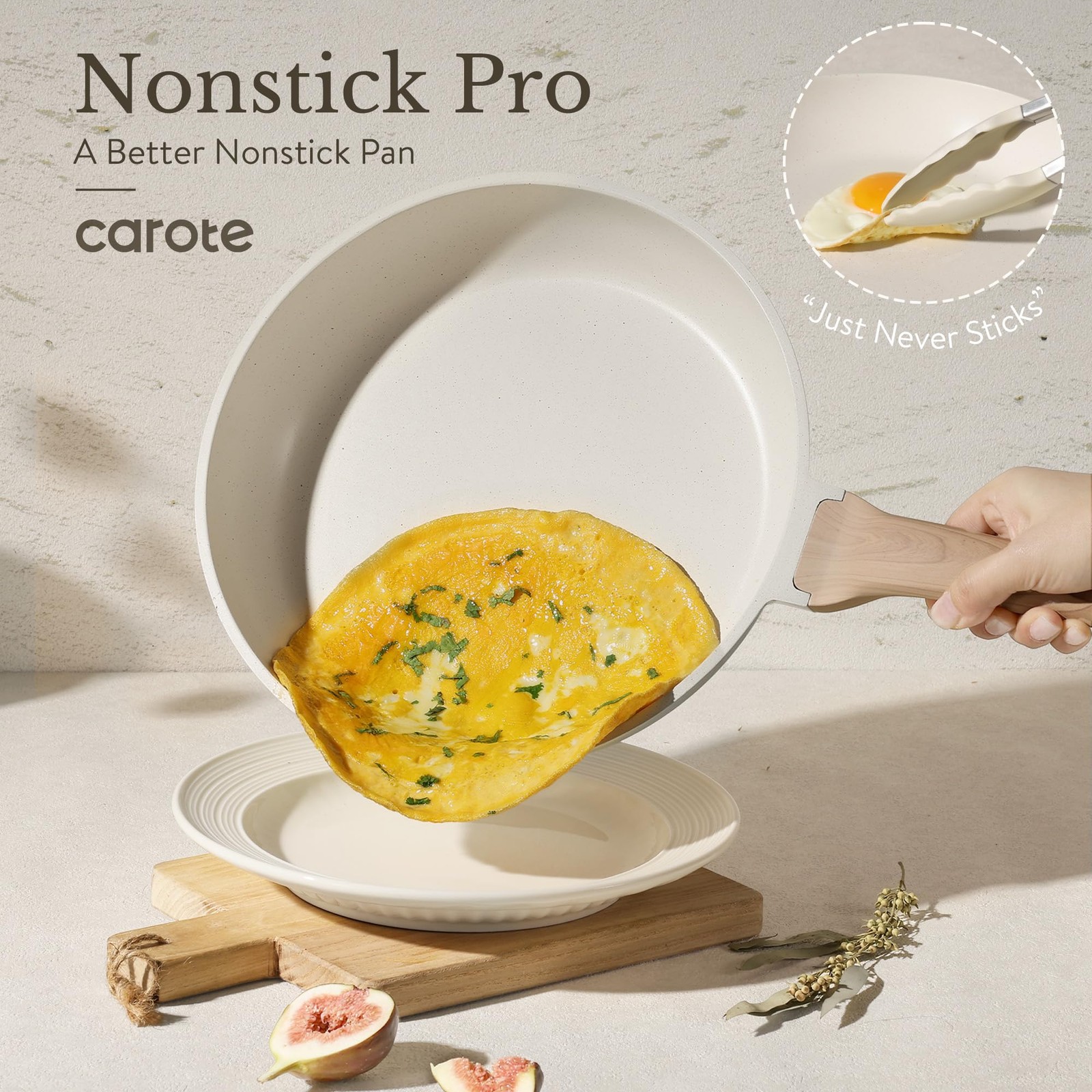 CAROTE ICE 35pcs Pots and Pans Set Nonstick Cookware Sets White Granite