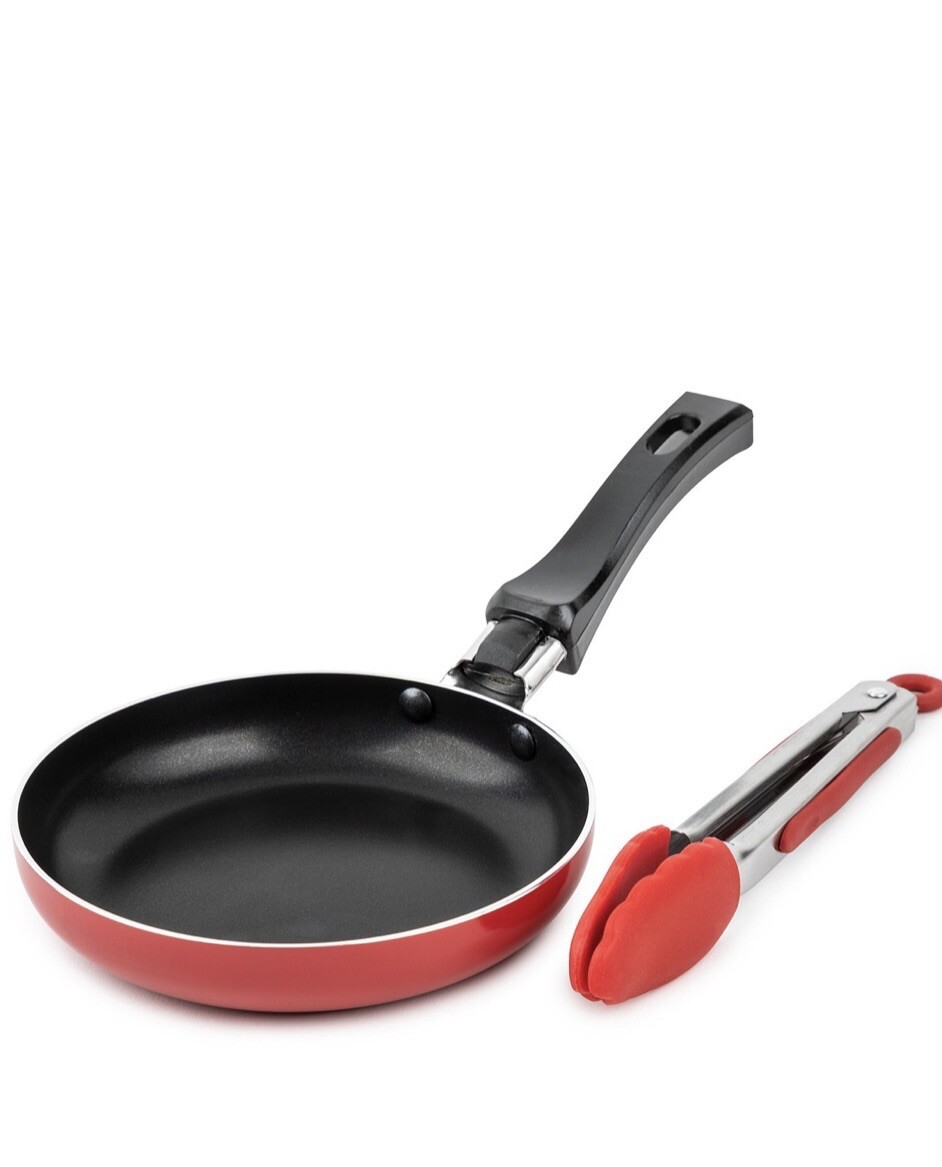 Brooklyn Steel Co. Mini Round Fry Pan And Tong 2 Piece Set