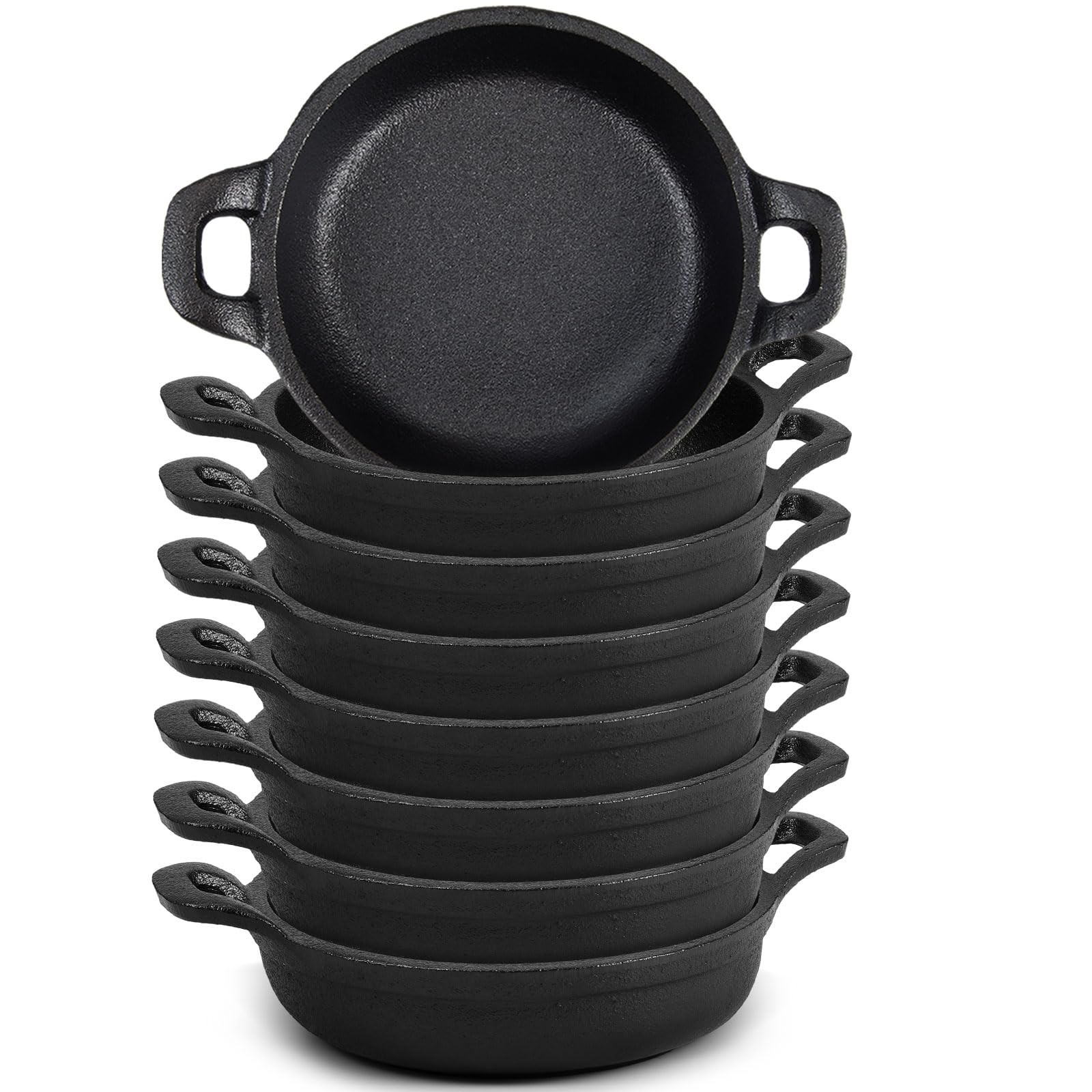 Mini Cast Iron Skillets 5 x 5 x 1.3 Inch Cast Iron Pan Small Ramekin Set Blac…