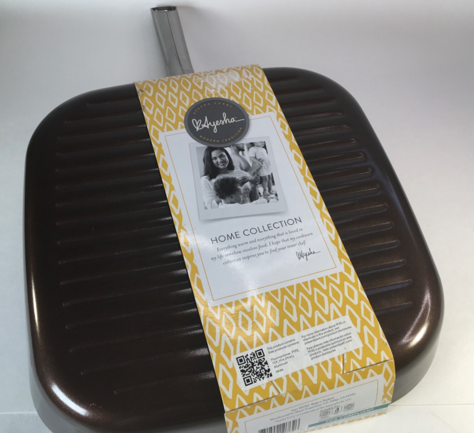 NEW Ayesha Curry 11.25” Square Grill Pan Porcelain Enamel Nonstick READ