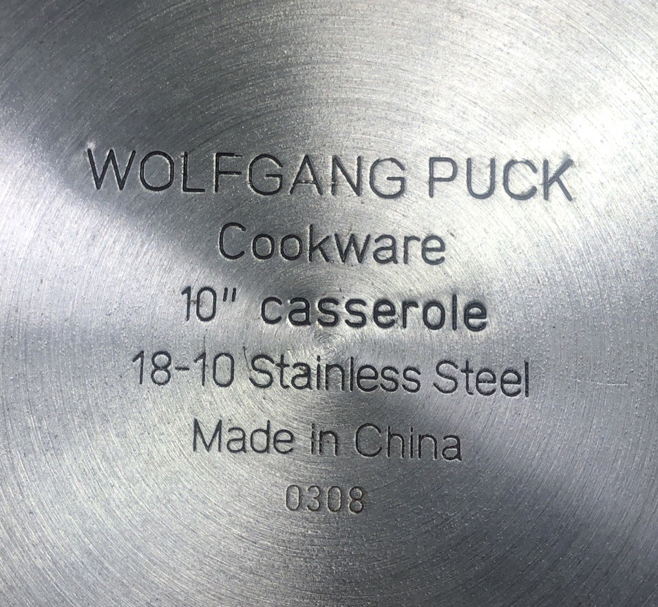 Casserole Dish Wolfgang Puck Cookware 10 Inch 18-10 SS 0308-C8