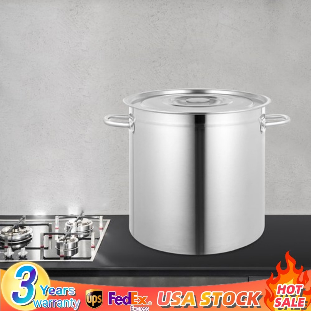 Stainless Steel Cookware Stockpot, Commercial Grade LARGE STOCK POT 37 Quart