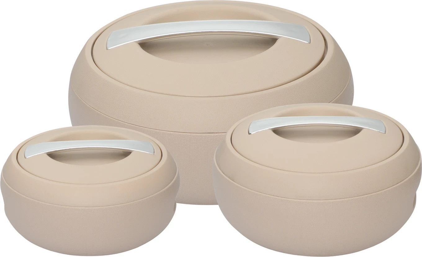 Inner Stainless Steel Casserole Set of 3 with Lockable Lid (1000+1500+2000 ml)
