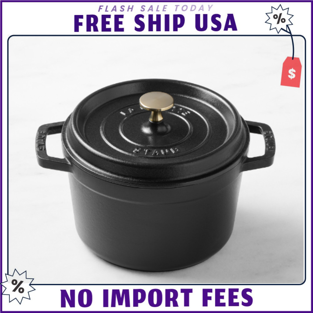 Staub Enameled Cast Iron 3 Qt Deep Oven Matte Black – NO IMPORT FEE