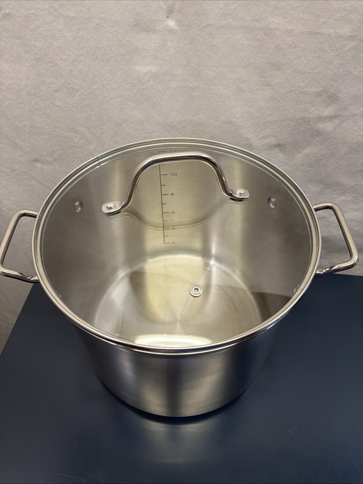 LNT Home Professional 12 Quart Stockpot Stainless Steel With Glass Lid