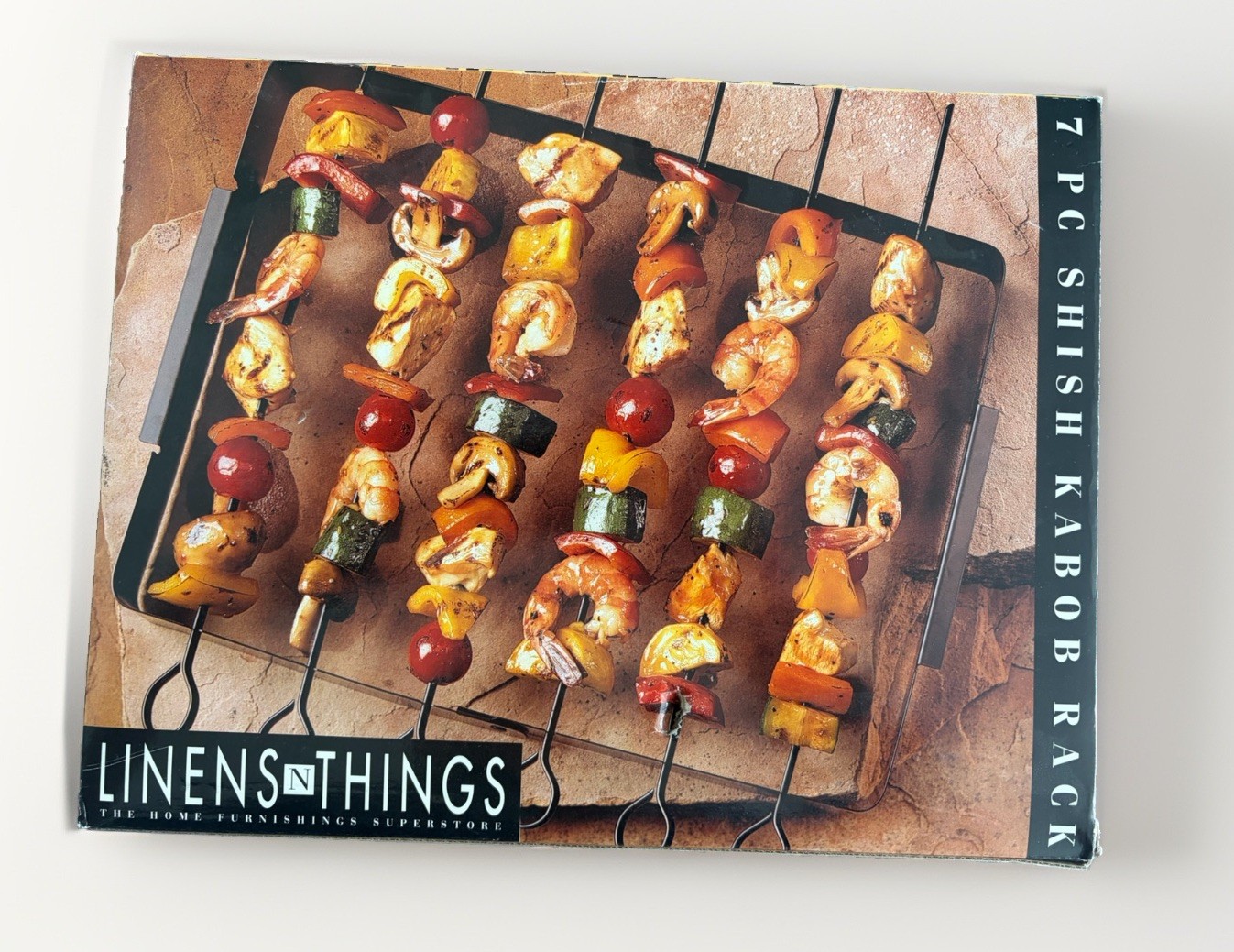 Shish Kabob Set 7 Piece Grilling Rack Non Stick Steel Rack 6 Skewers 13 *10 * 2