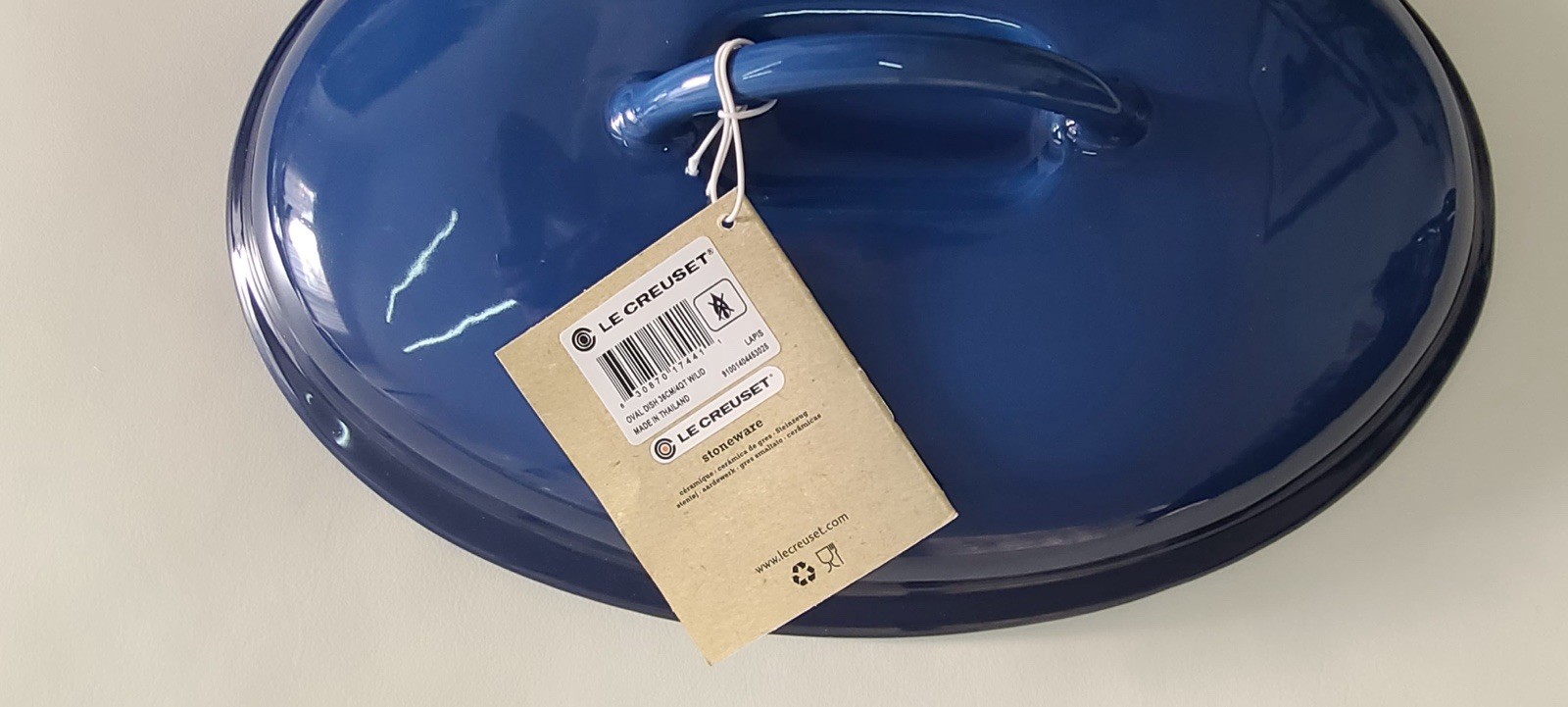 Le Creuset Heritage Stoneware Oval Casserole With Lid Lapis 4 Qt