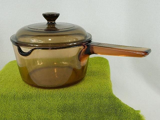 Vintage Corning Vision 1 L Saucepan with Lid Pour Spout Made in USA V-1-C