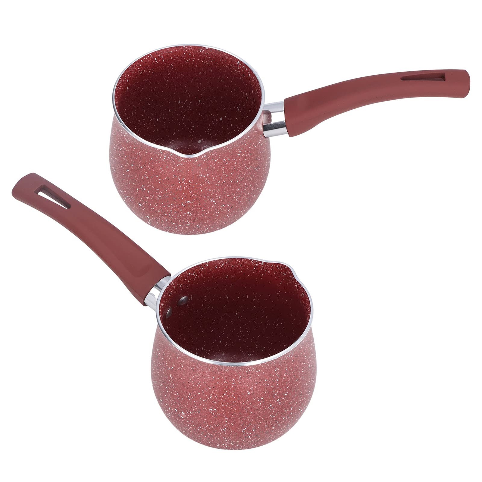 Milk Pot Mini Single Handle Coffee Warmer Boiling Aluminum Alloy Non Stick Red