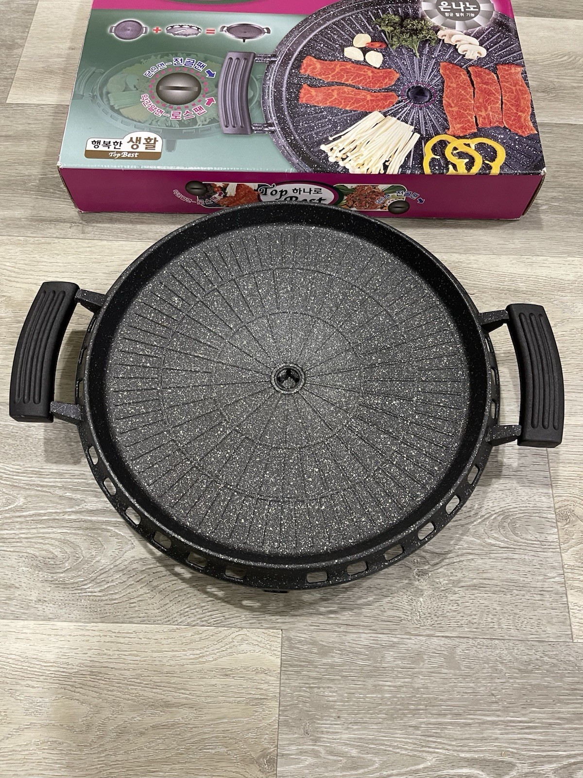 Korean BBQ Grill Pan Fat Draining Dome Grill Plate Nonstick Samgyeopsal Korea
