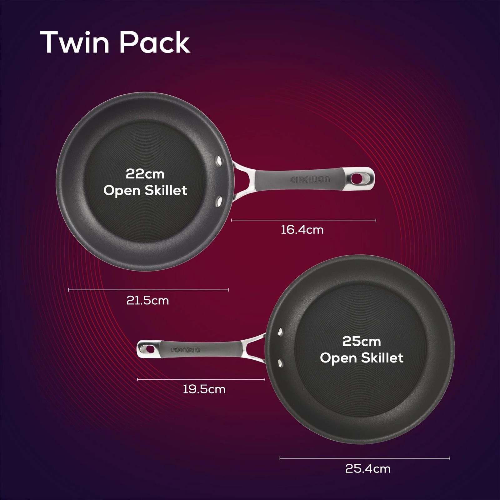 Circulon 83905 Radiance hard anodized Nonstick Frying pan set / Skillet Set –