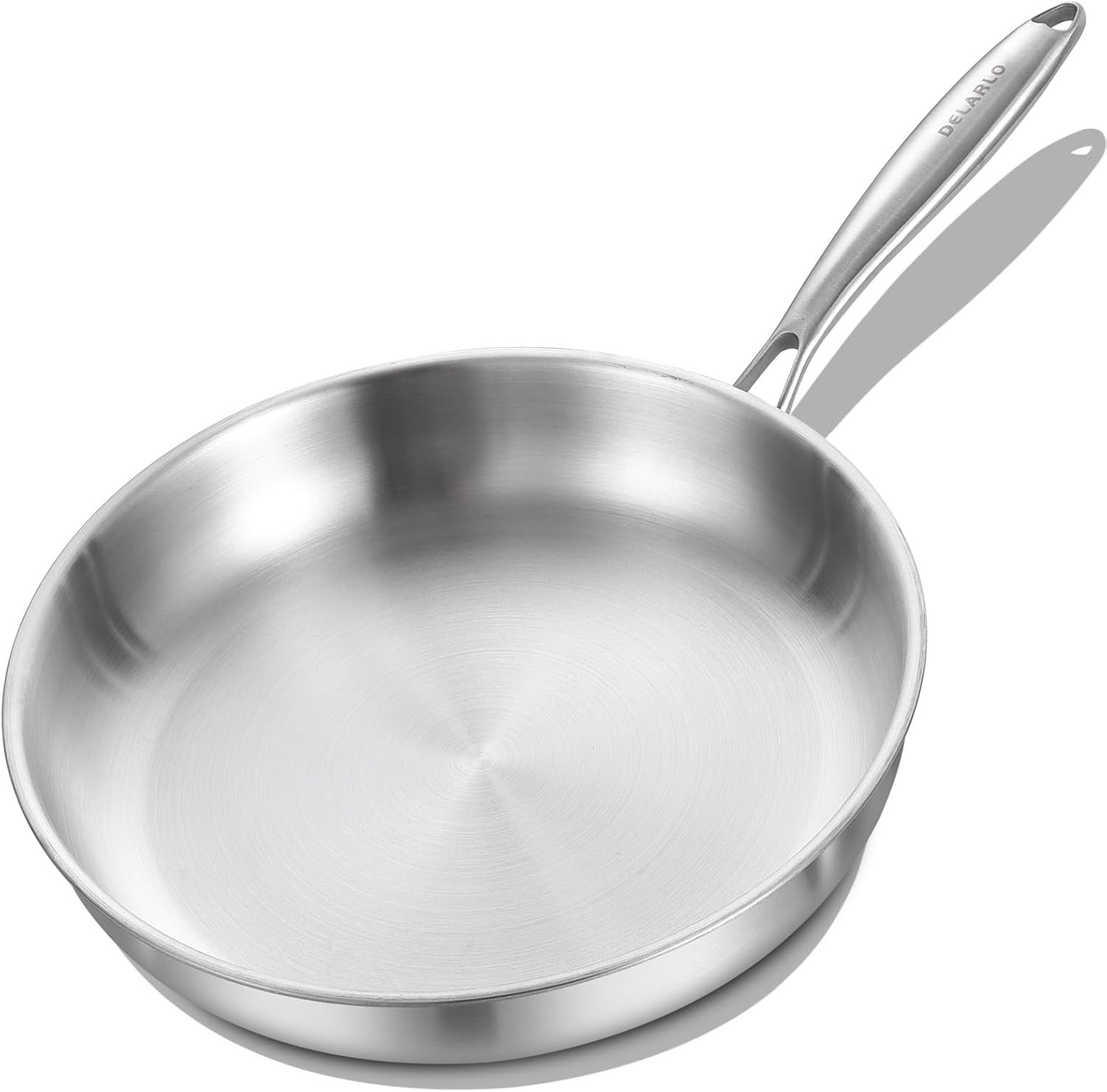 Tri-Ply Stainless Steel Skillet, 9 inch Frying Pan, All Stove Compatible Up t…