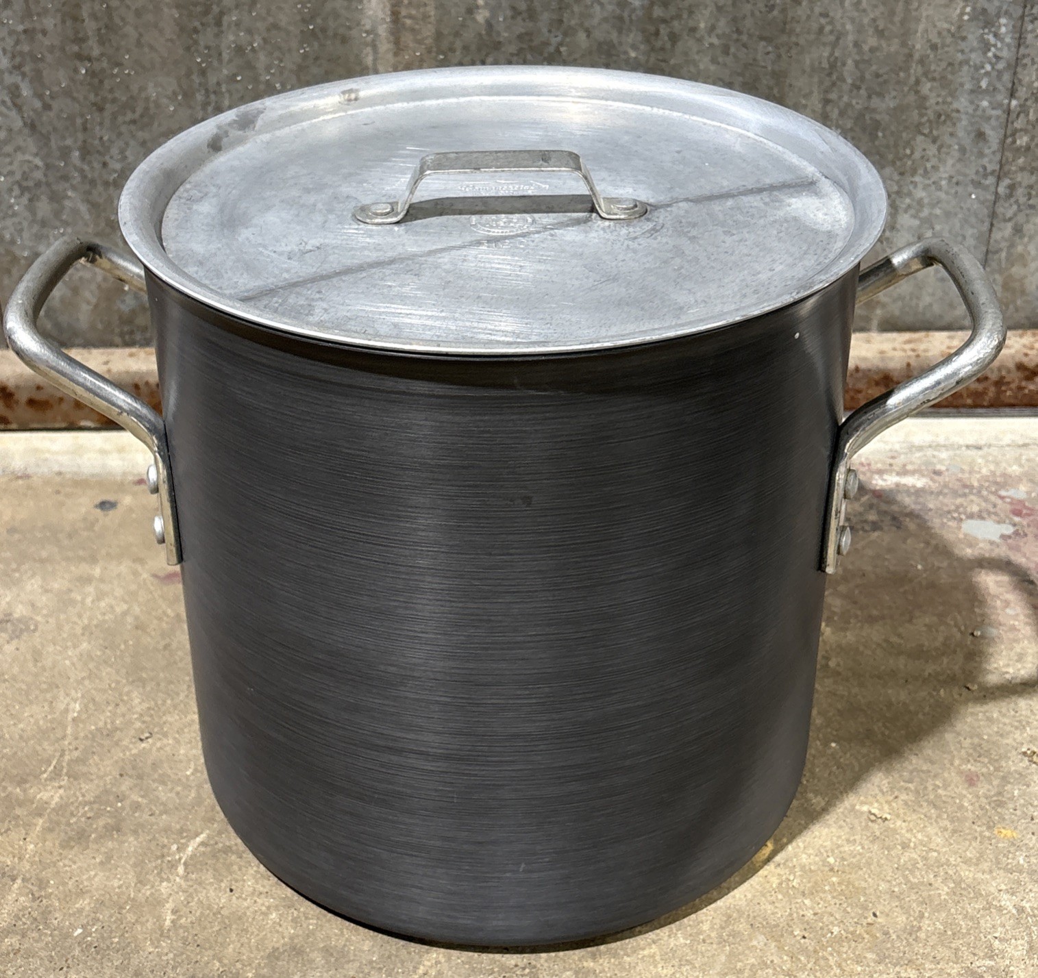 Vtg 16 Qt Stock Pot Commercial Aluminum Cookware 816 w Lid 312C Toledo, Ohio