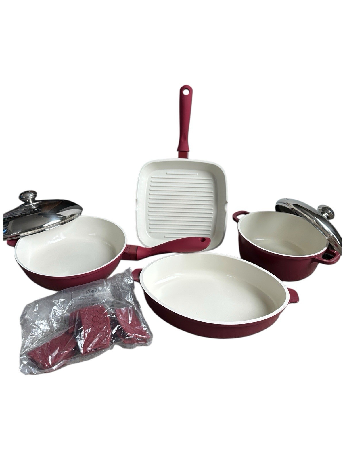 Lorena Garcia Bella Kitchen 11 Pc Ceramic Cookware Set Technolon Nonstick New