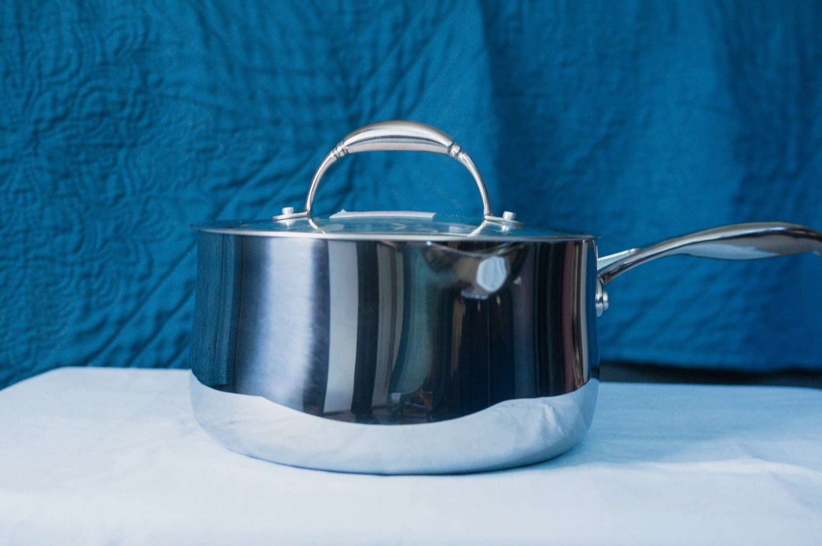 Princess House Heritage Tri‑Ply Stainless Steel 3 Qt Straining Saucepan 5755