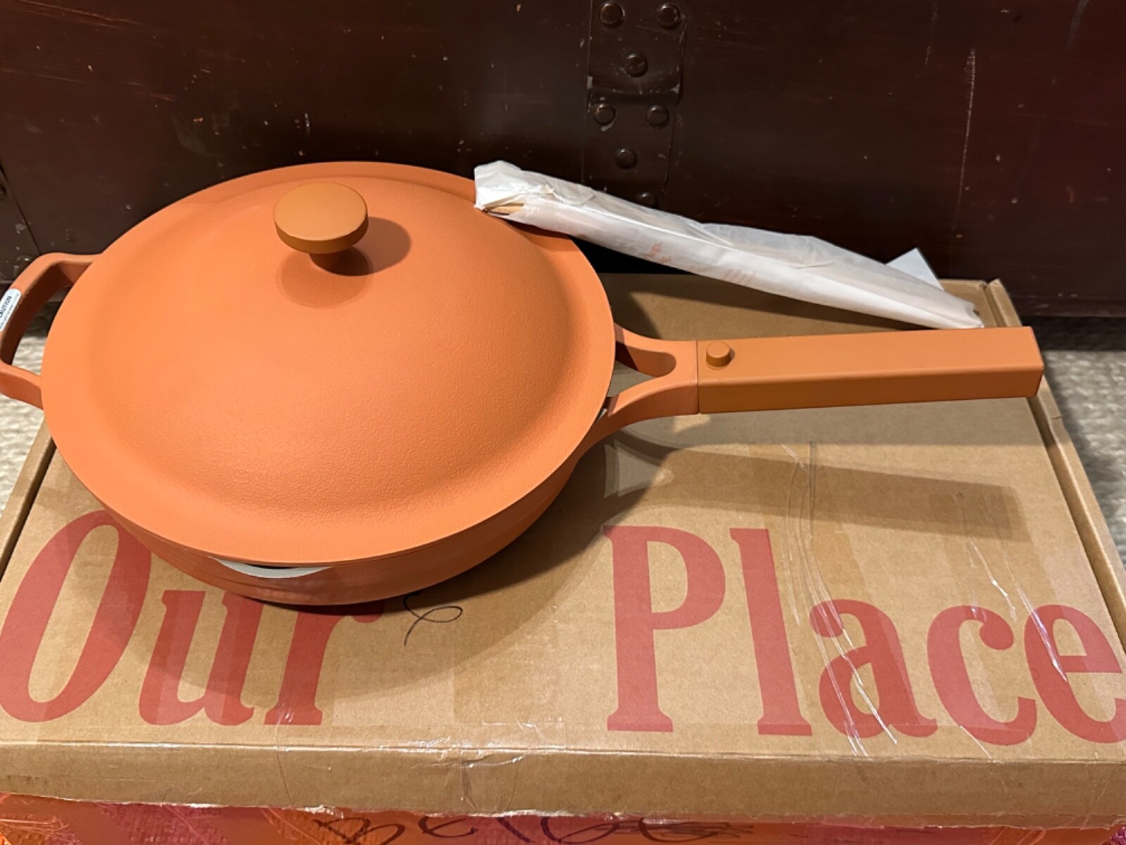 Our Place Always Pan 2.6 Qt 10.5” w/ Wooden Spoon + Steamer Basket -2.0 Brick