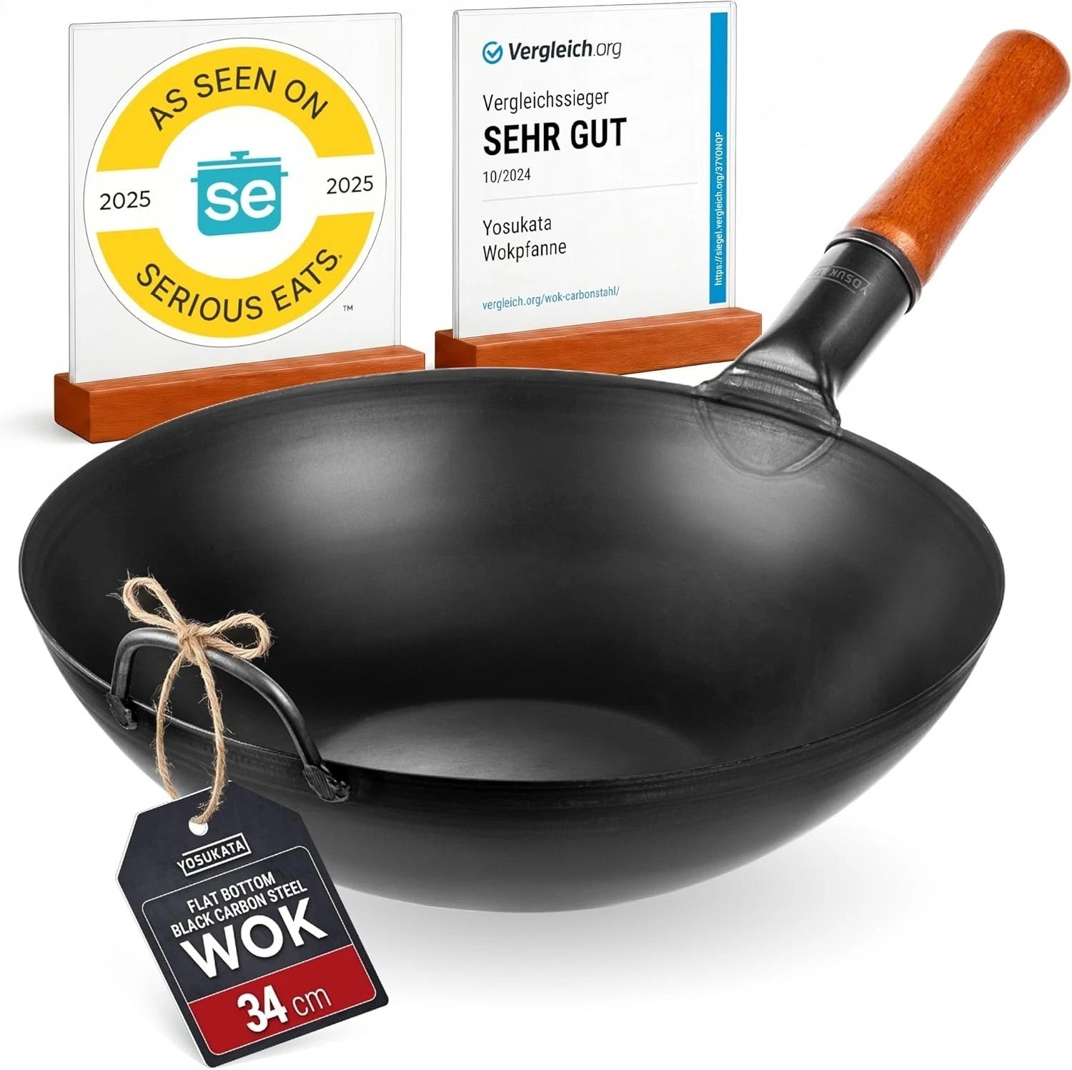 Ultimate 13.5″ Carbon Steel Wok – Non-Toxic, Pre-Seasoned for Authentic Flavors