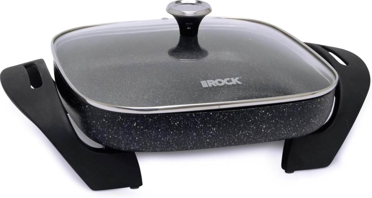 The Rock Electric Skillet – 12″ x 12″ – Rock.Tec Non-Stick Cooking Surface
