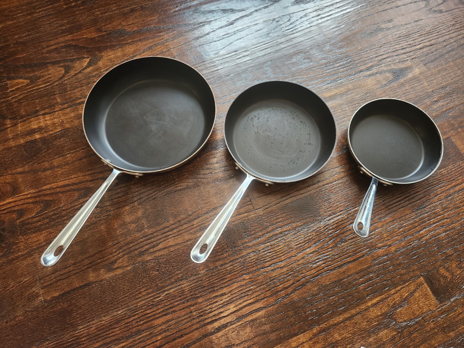 All Clad Non Stick Frying Pans Set of 3: 7.5 Inch, 9 Inch, 11.5 Inch