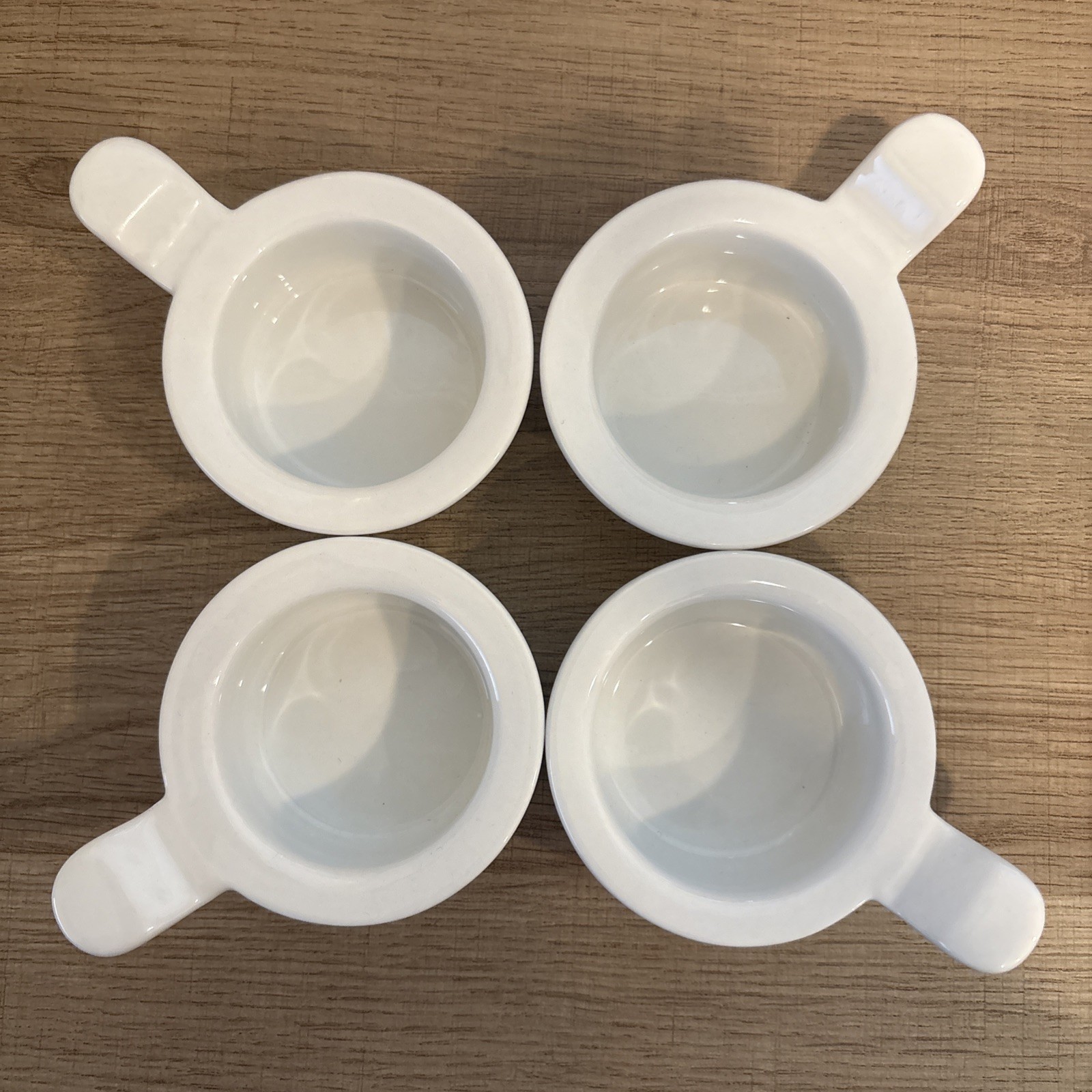 4 Egg Cups For Egg Poacher Insert White Ceramic Replacements EC