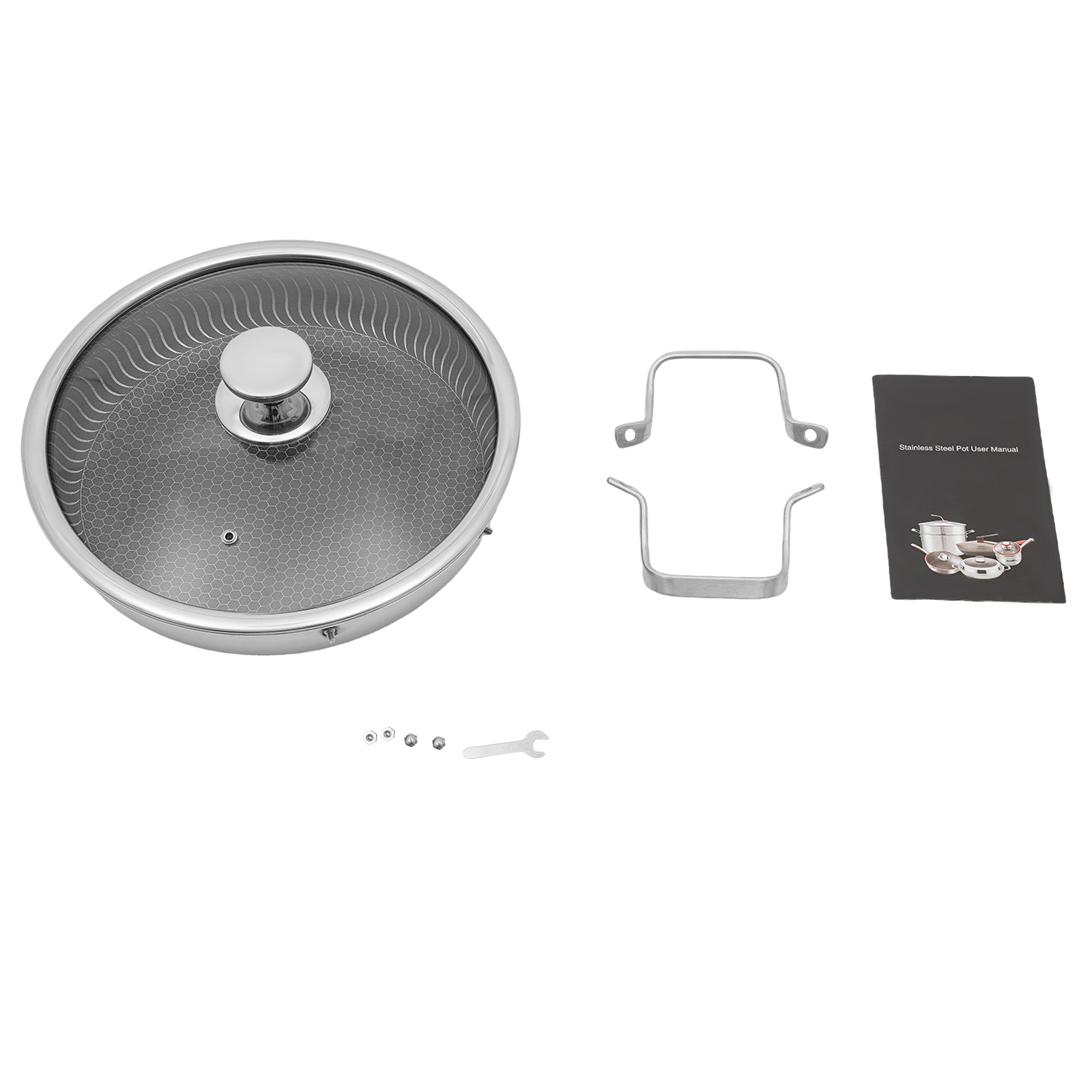 Frying Pan W/Lid Non Stick 316 Stainless Steel Skillets Induction Oven