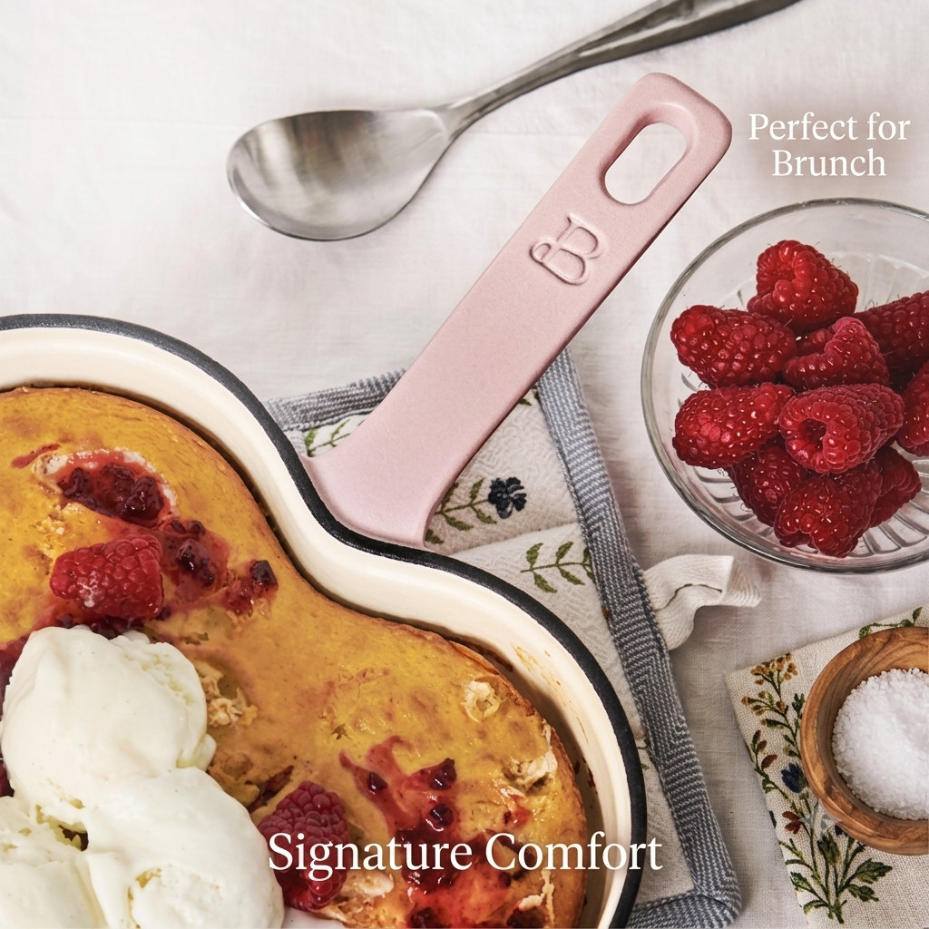 Beautiful 10 Inch Enameled Cast Iron Heart Skillet Pink Champagne Fry Pan