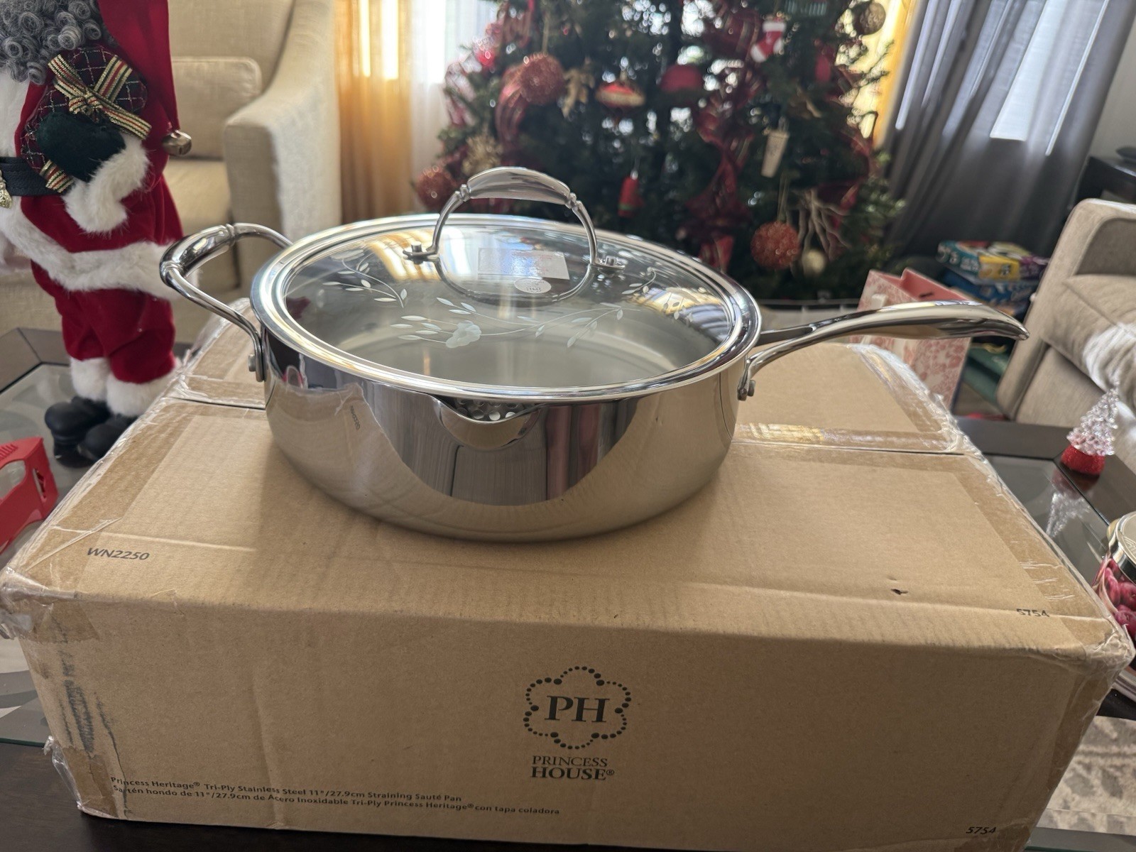 Princess Heritage® Tri-Ply Stainless Steel 11″ Straining Sauté Pan 5754 $259.95