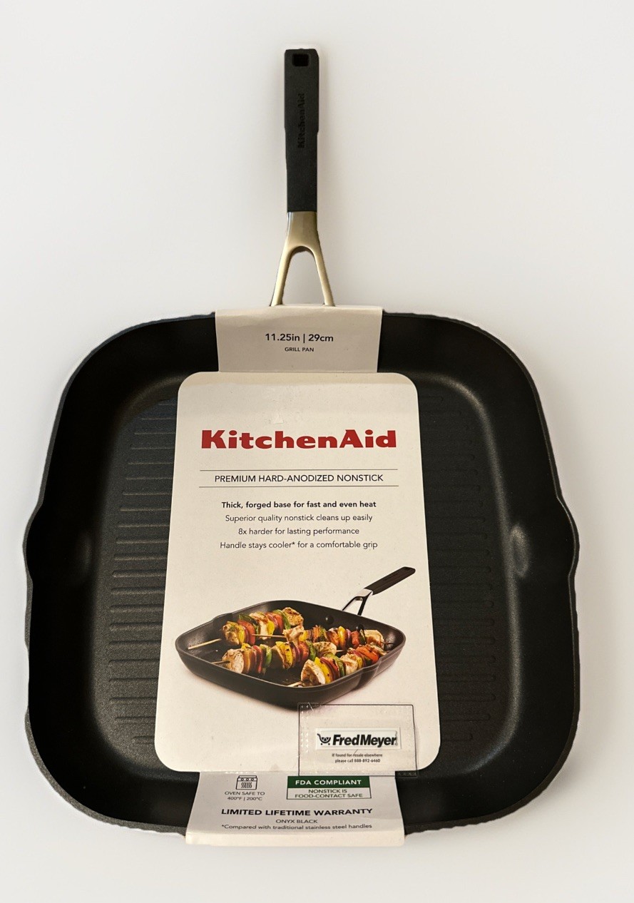 NEW KitchenAid Grill Pan 11.25” Premium Hard Anodized Nonstick Black