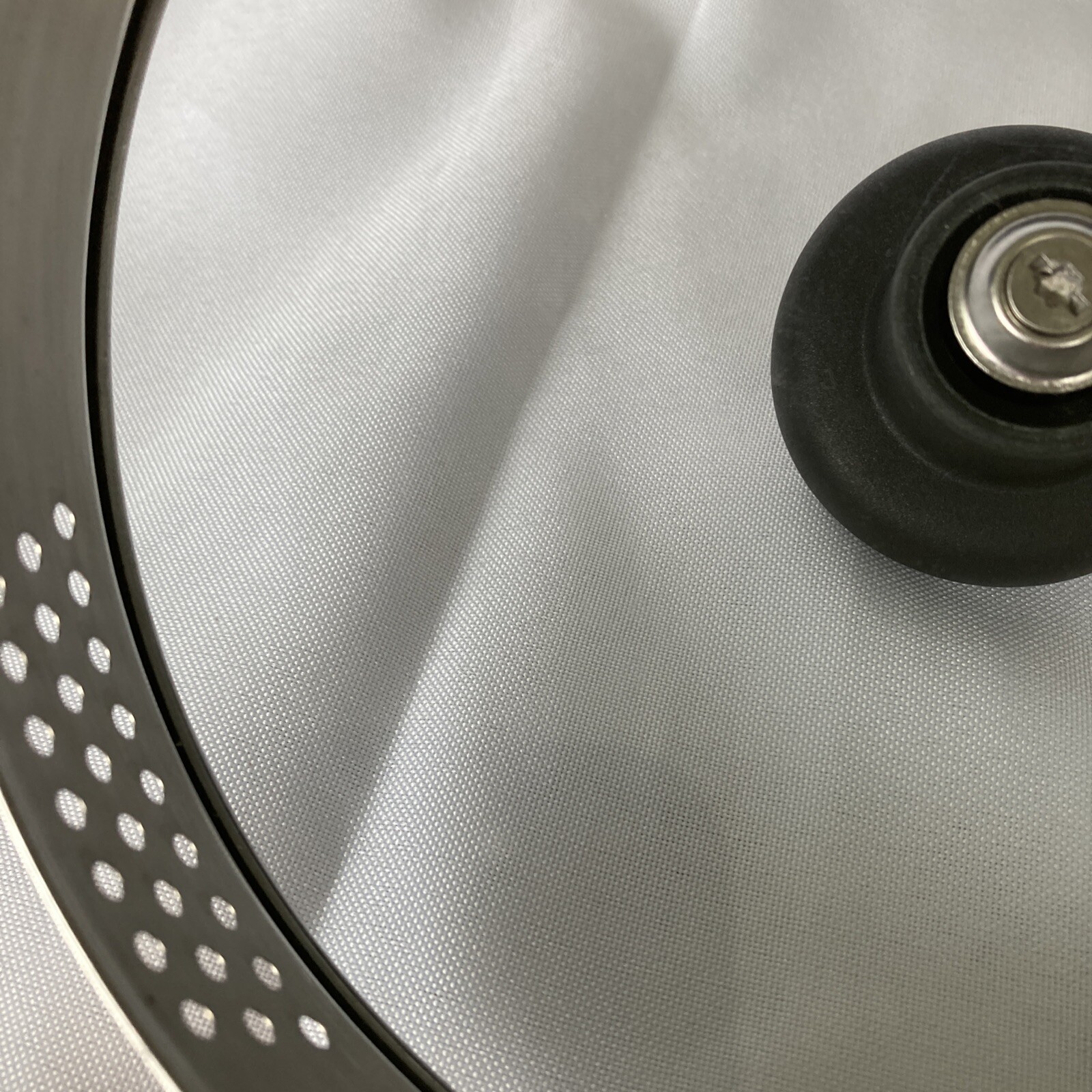 T-fal Replacement Lid 7″ Strainer Sides Glass Stainless Steel Black Handle Vent