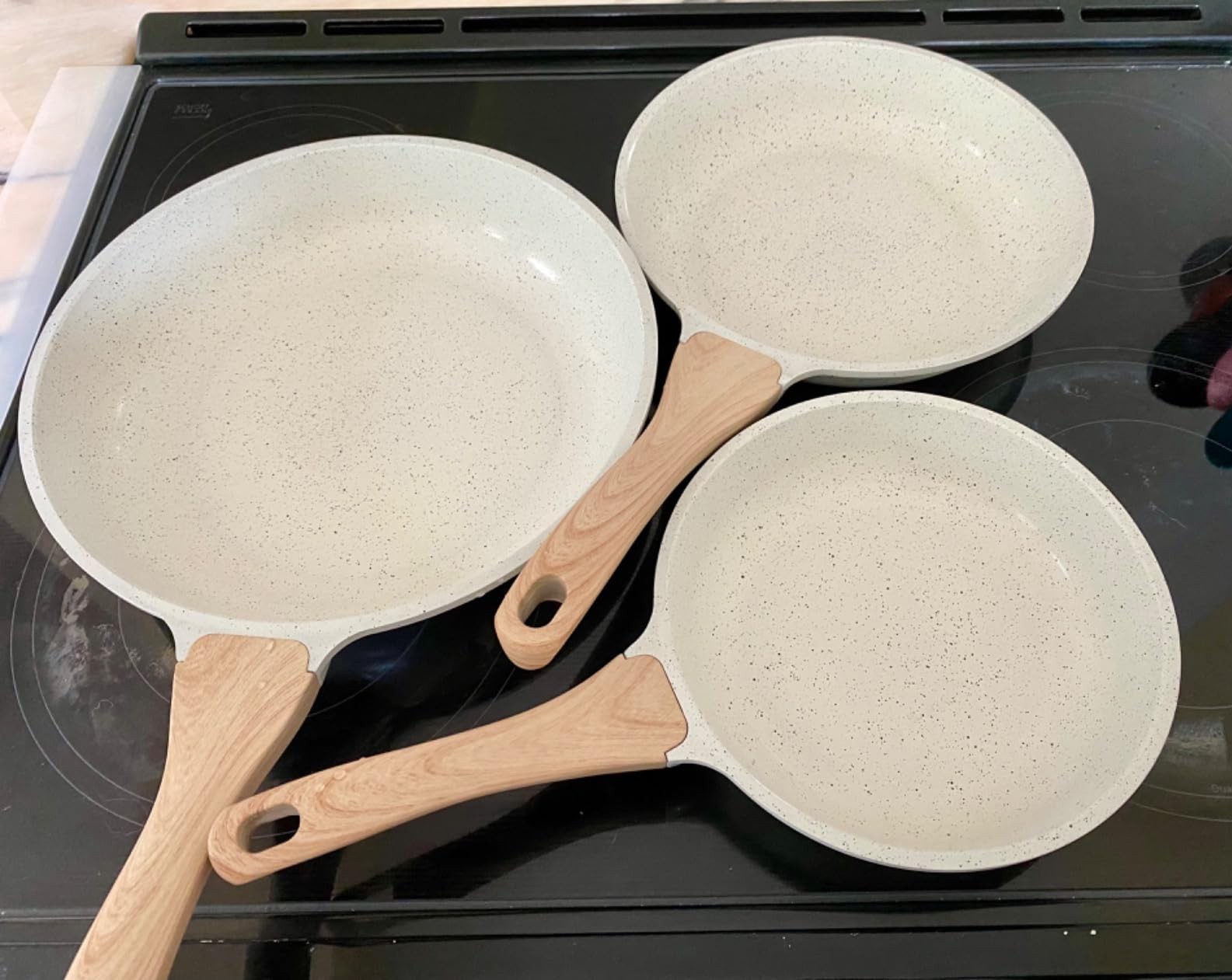ESLITE LIFE Nonstick Ceramic Frying Pans Skillets Set Non-Toxic Egg Omelets