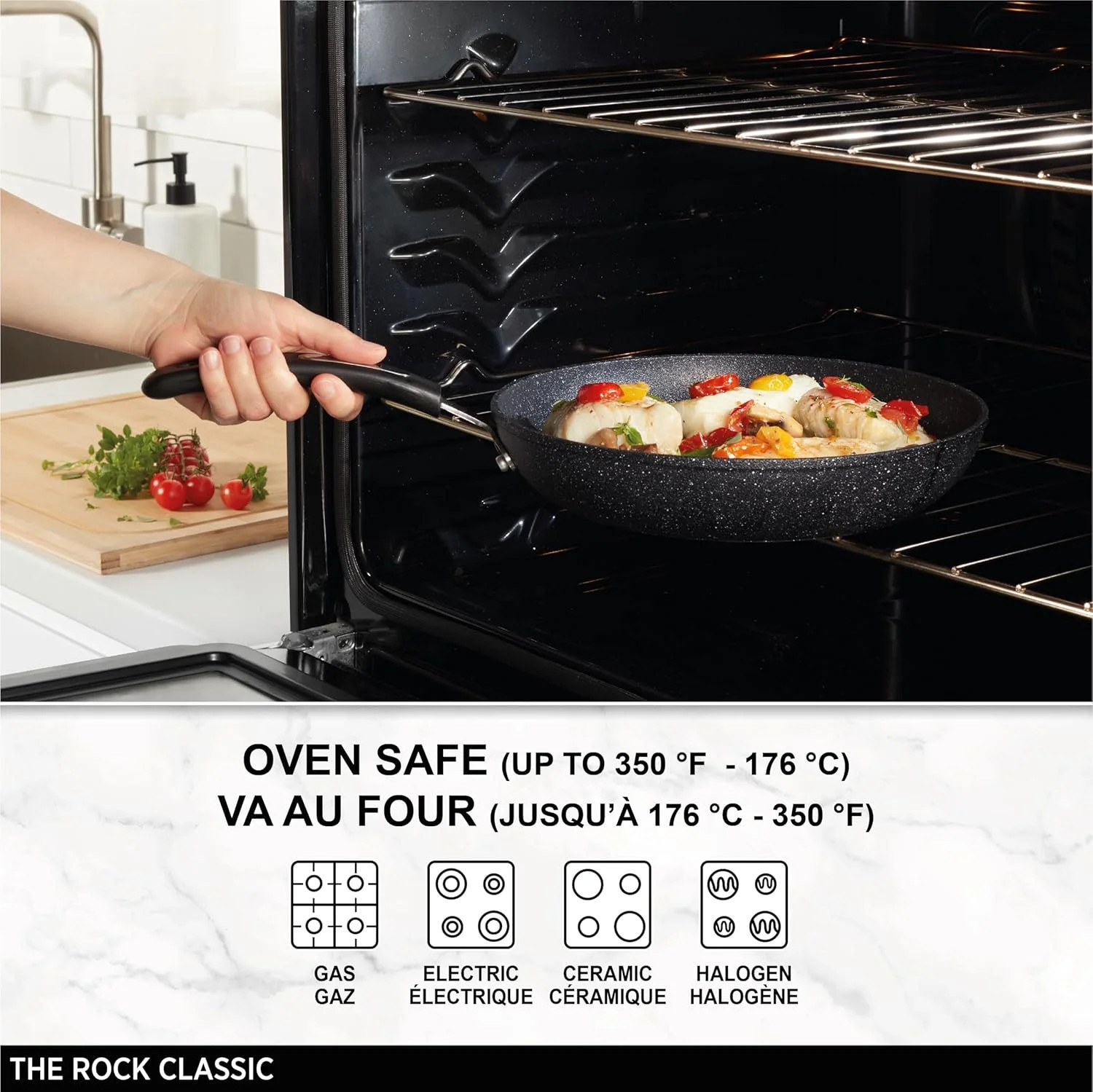 Starfrit The Rock 8PC Non-Stick Cookware Set, Black | Durable Forged Aluminum, O