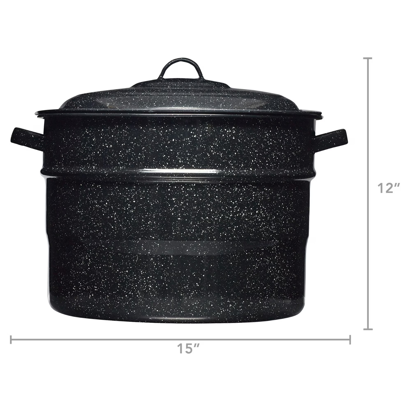 Granite Ware 21.5 Quart Water Bath Canner with Rack, Enamel Canning Pot for Jam,