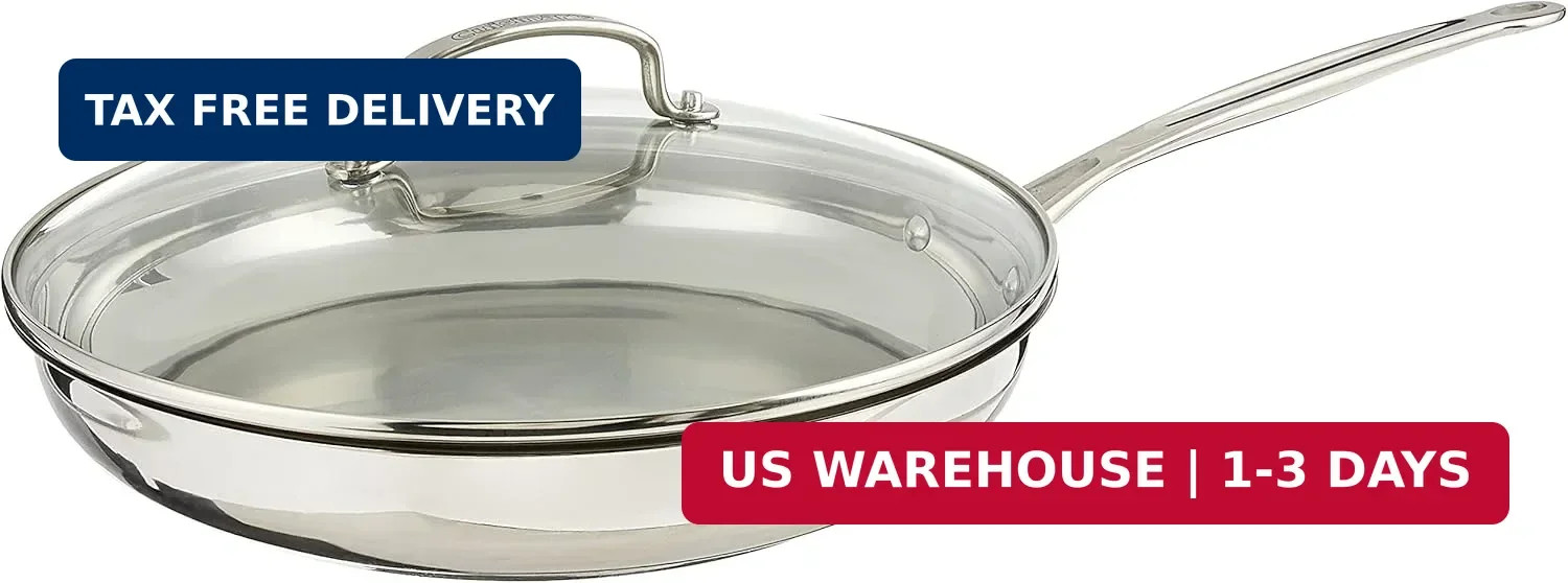 Cuisinart 12 Inch Skillet with Glass Cover, Chef’s Classic Collection, 722-30G