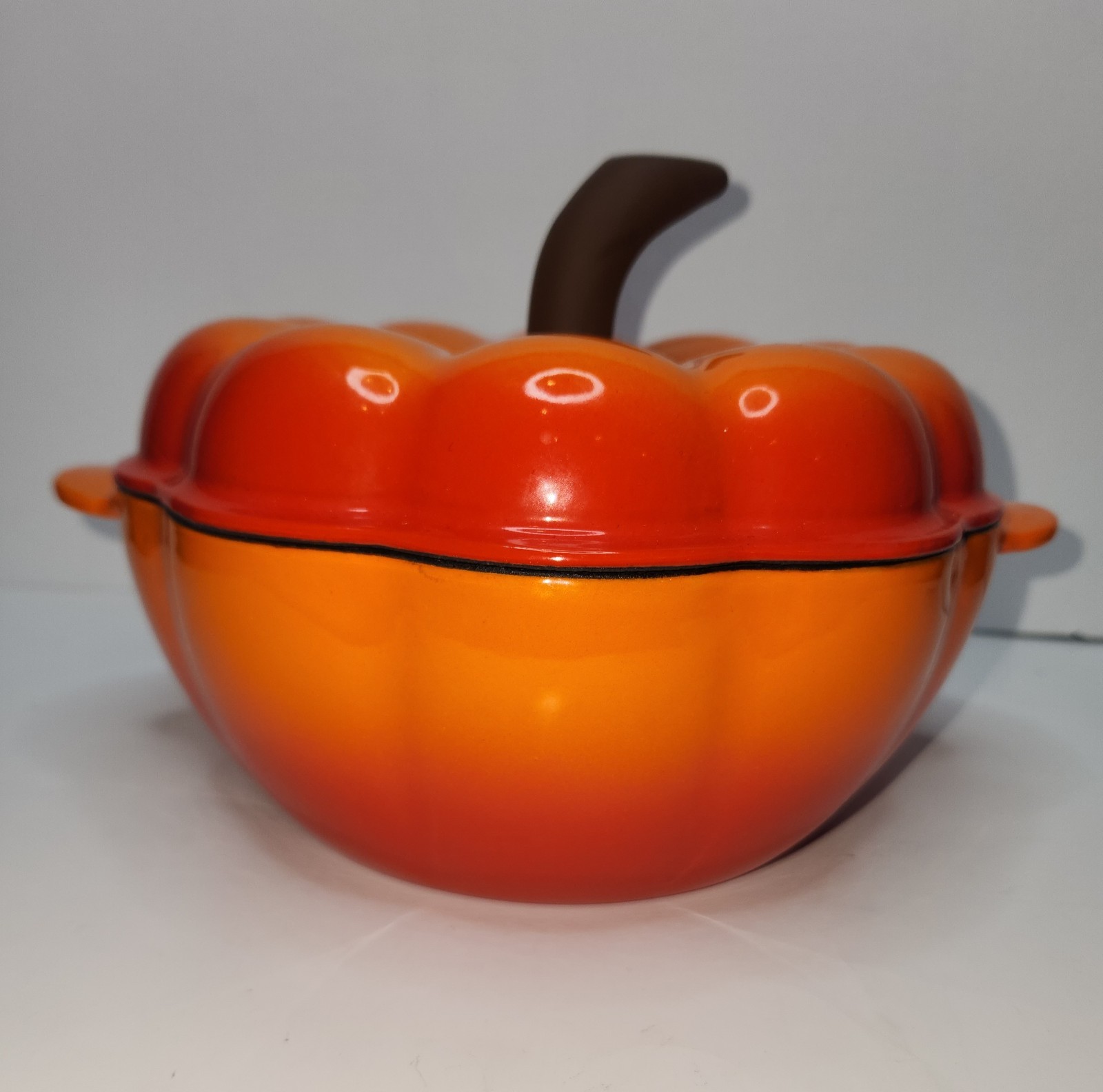 Wolfgang Puck Cast Iron Dutch Oven Orange Pumpkin Casserole Thanksgiving