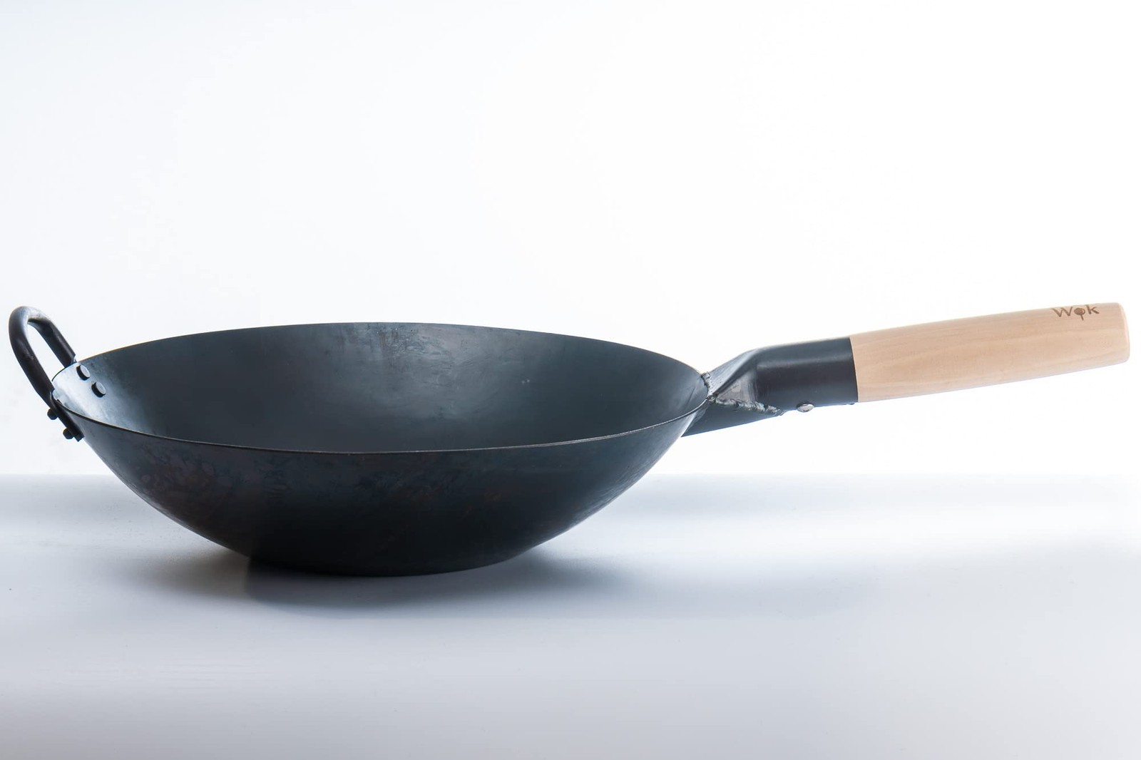 Black13 by Craft Wok Flat Pre-Seasoned Hammered Carbon Steel Wok with Wooden and