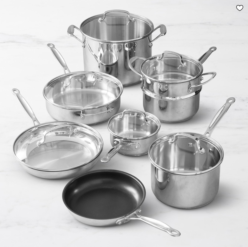 Cuisinart Chef’s Classic 14 Pc Stainless Steel Ceramic Nonstick Cookware Set