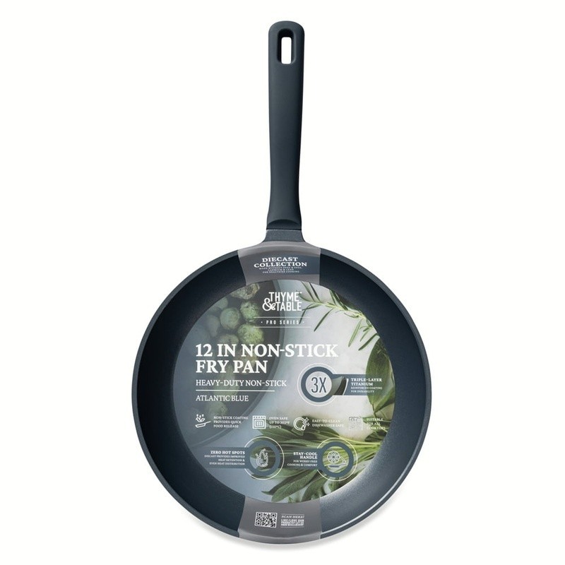 Non-Stick Fry Pan 12 Inch Diecast Cookware Oven Safe Heat Distribution