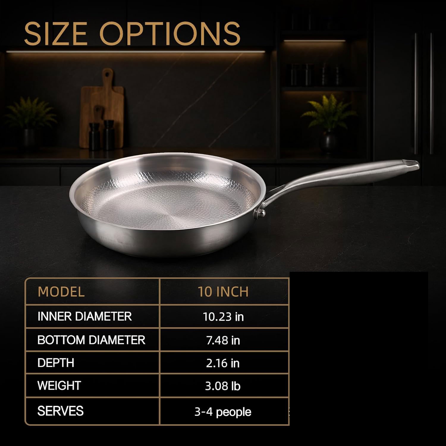 NEW Titanium Hammered Nonstick Fry Pan Ultra Durable Scratch Resistant Cookware