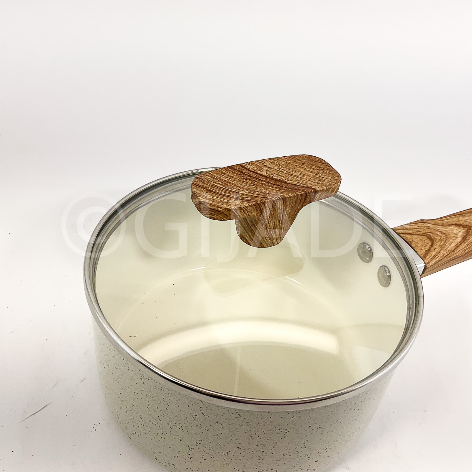 Authentic kitchen Collection 1.5-qt, 6 In Saucepan Glass lid Tan New