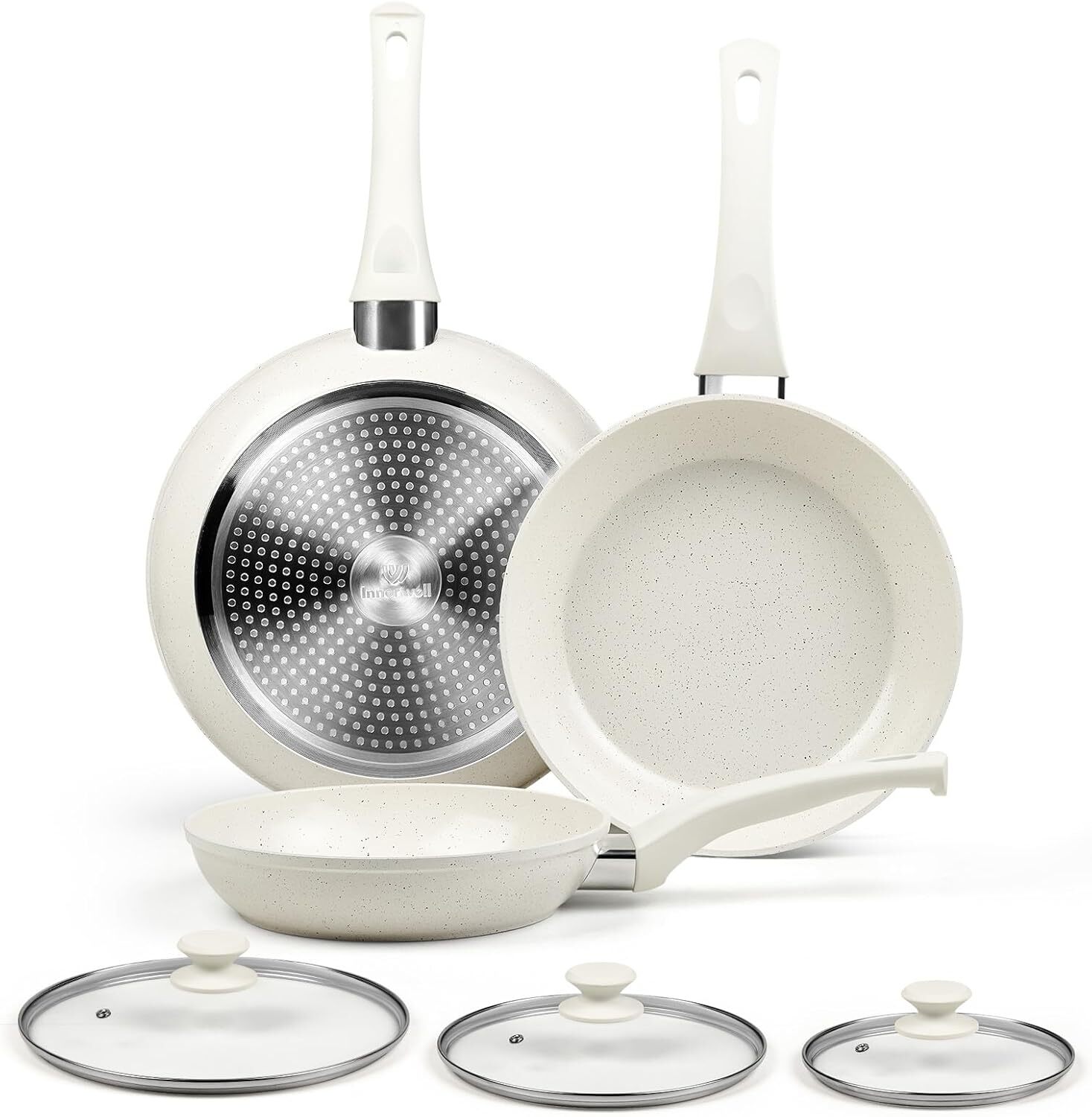 Ceramic Frying Pan Set with Lids – Non Stick Frying Pan with Lids