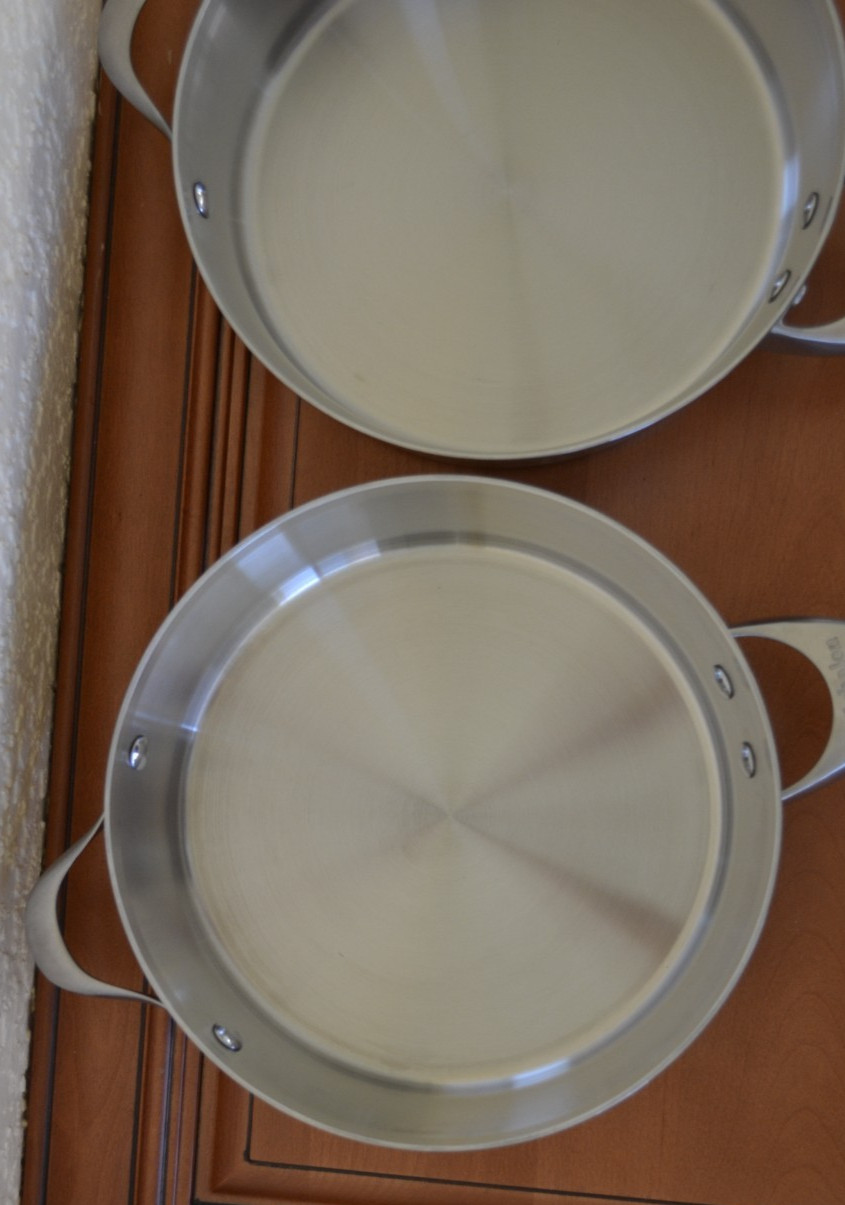 Calphalon Contemporary Stainless Steel 2 Sautepan pans with Lids and 10” Frypan