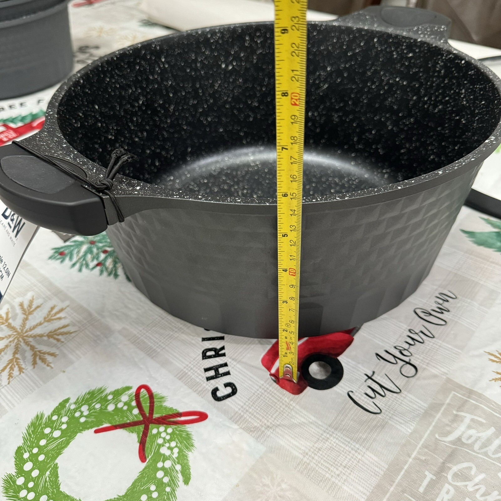 D&W Pot/Casserole 12.5″ Inch,10 Qt With Lid Big Party Size Nonstick Cookware New