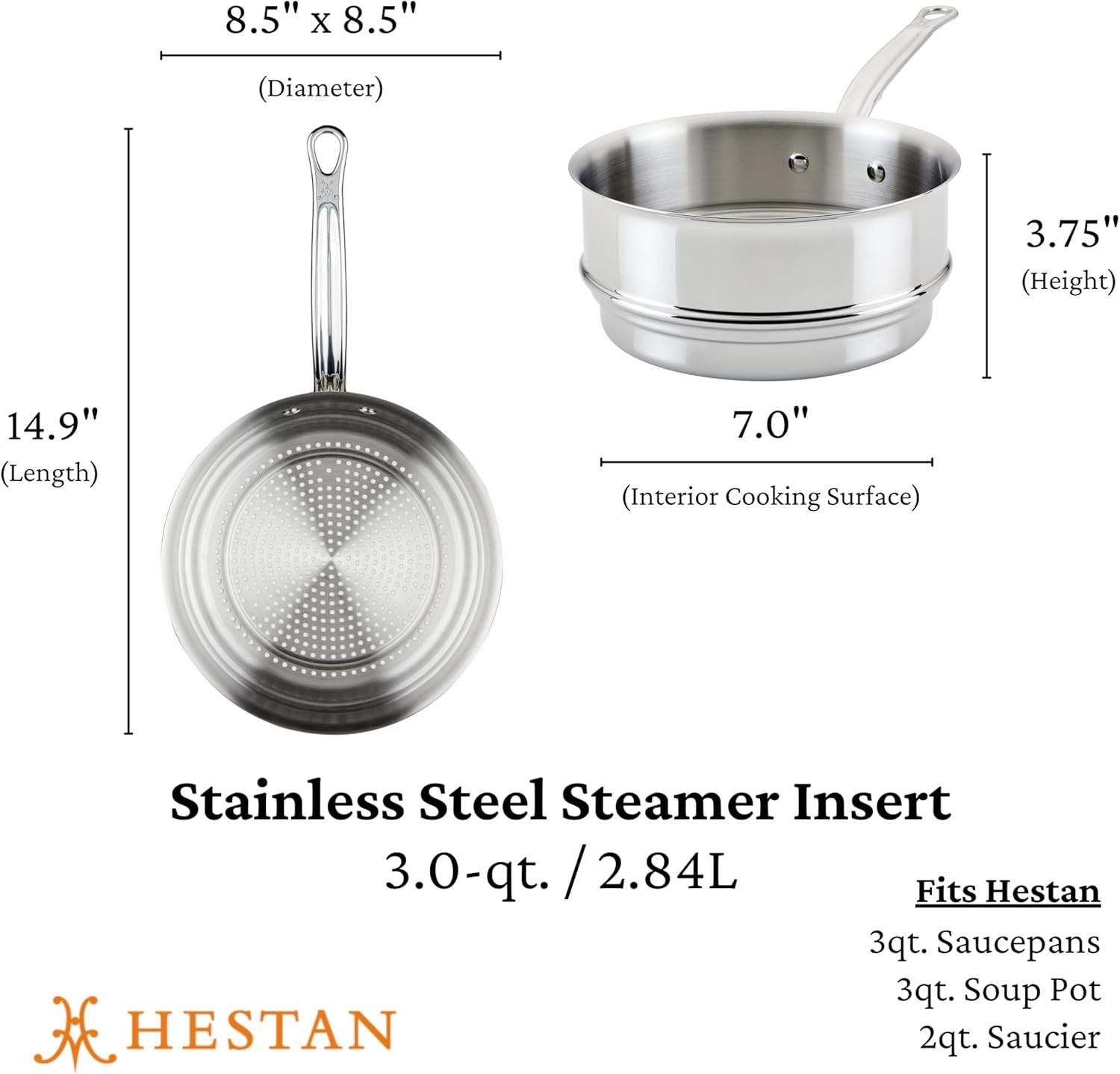 Provisions 3-Quart Stainless Steel Steamer Insert for Healthy Cooking