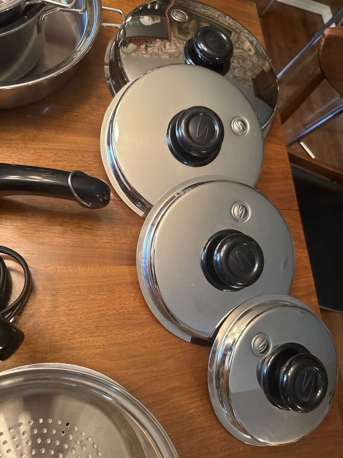 Saladmaster 316Ti Titanium Stainless Steel 8-Piece Pan Set w/ Lids Silver/Black
