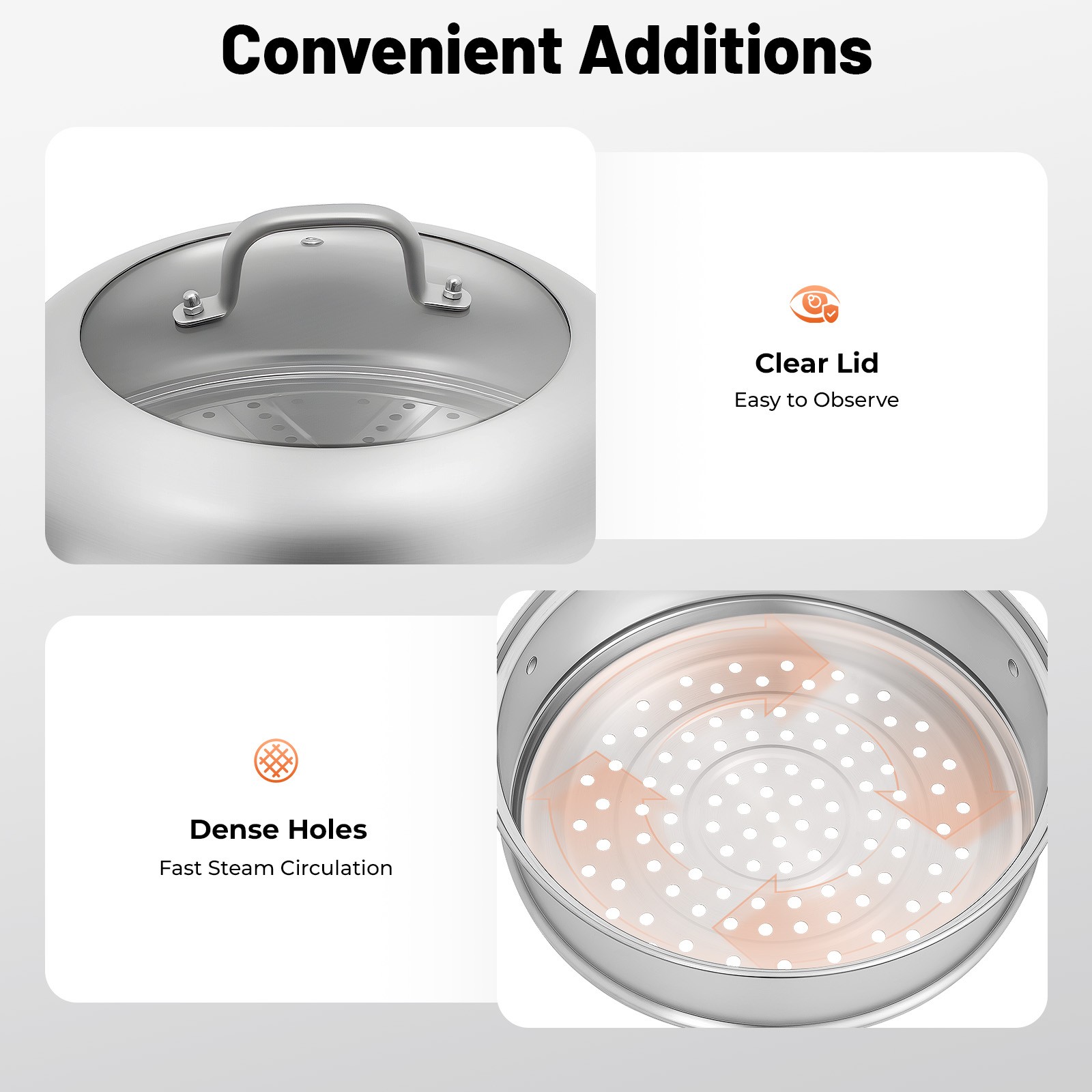 32.5cm 5 Tier Stainless Steel Steam Cooker Steamer Pan Cook Pot Set kitchen